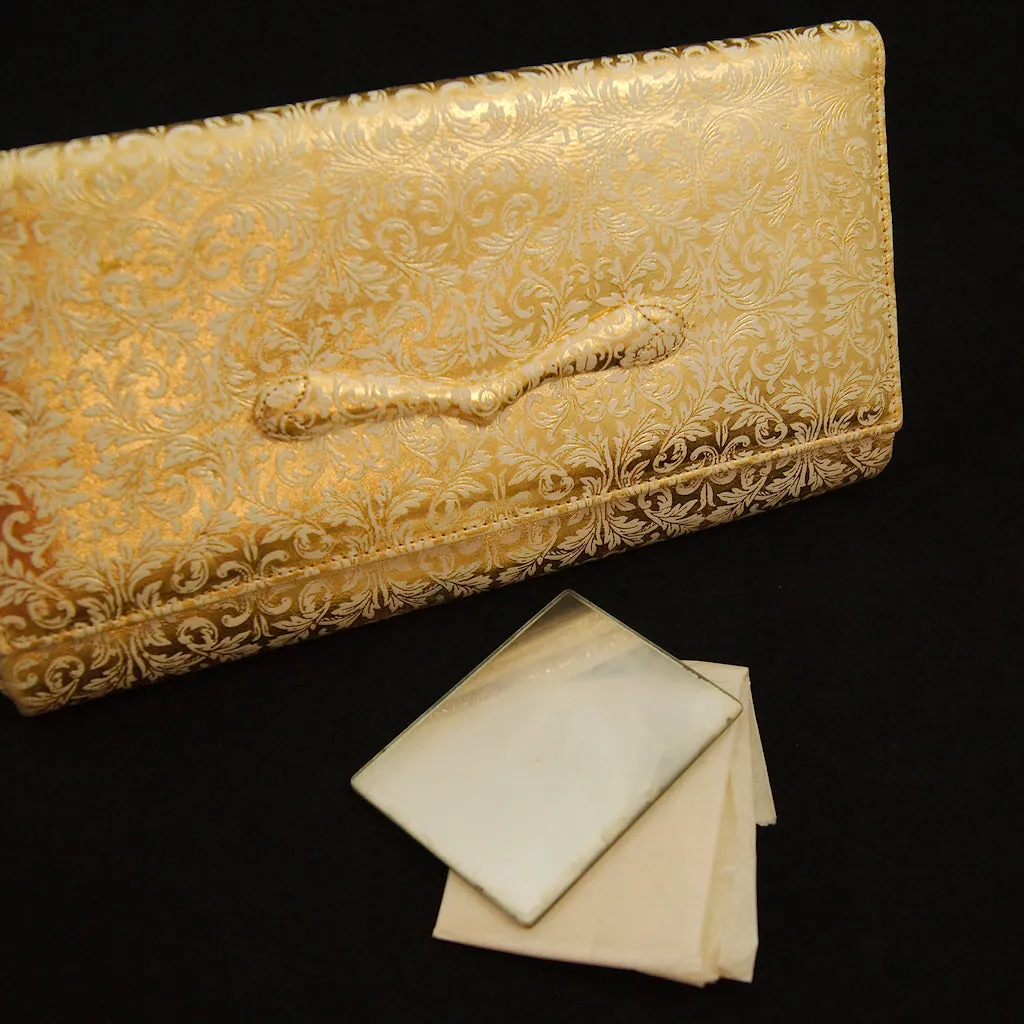 1950s Gold Embossed Clutch Bag