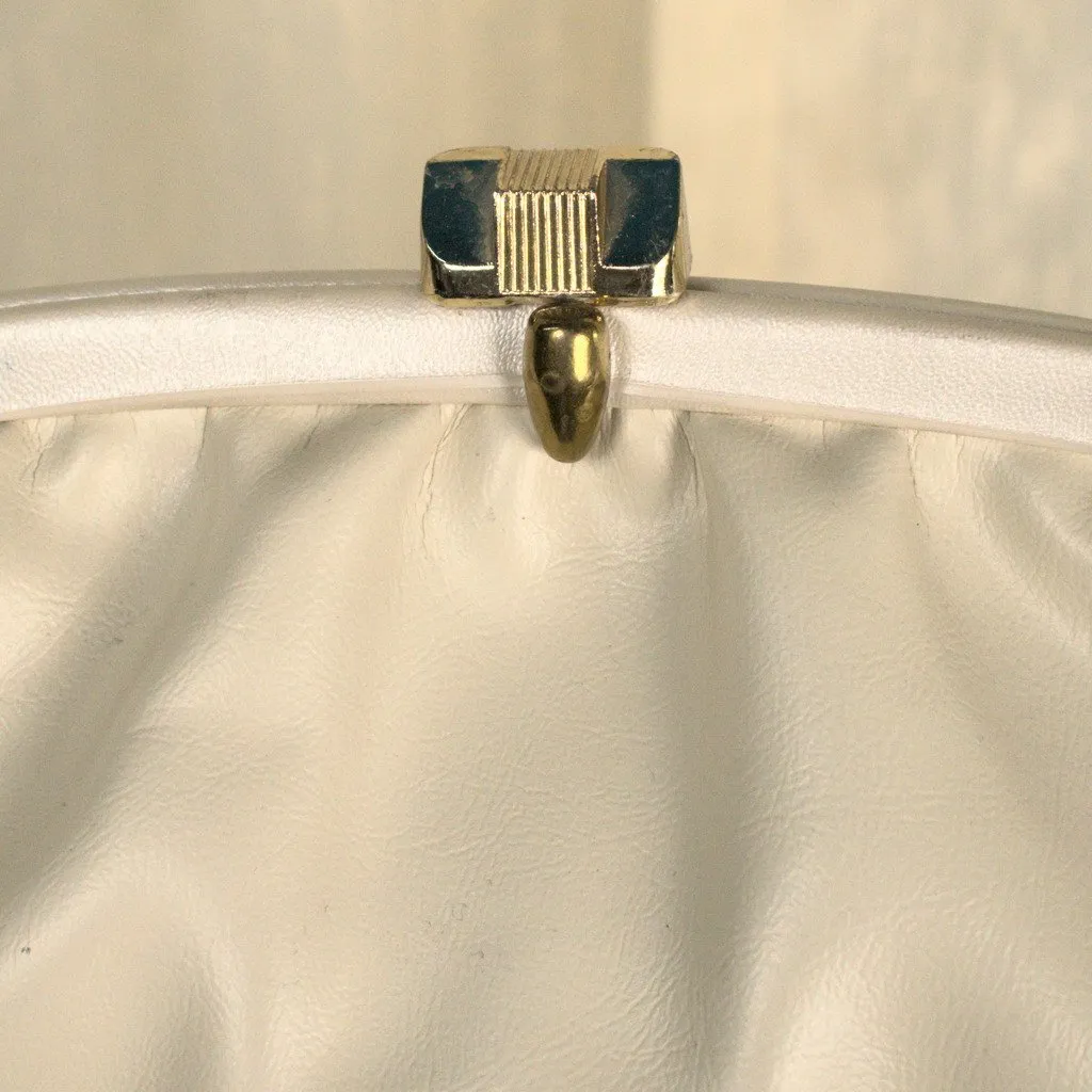 1950s Rounded Beige Handbag