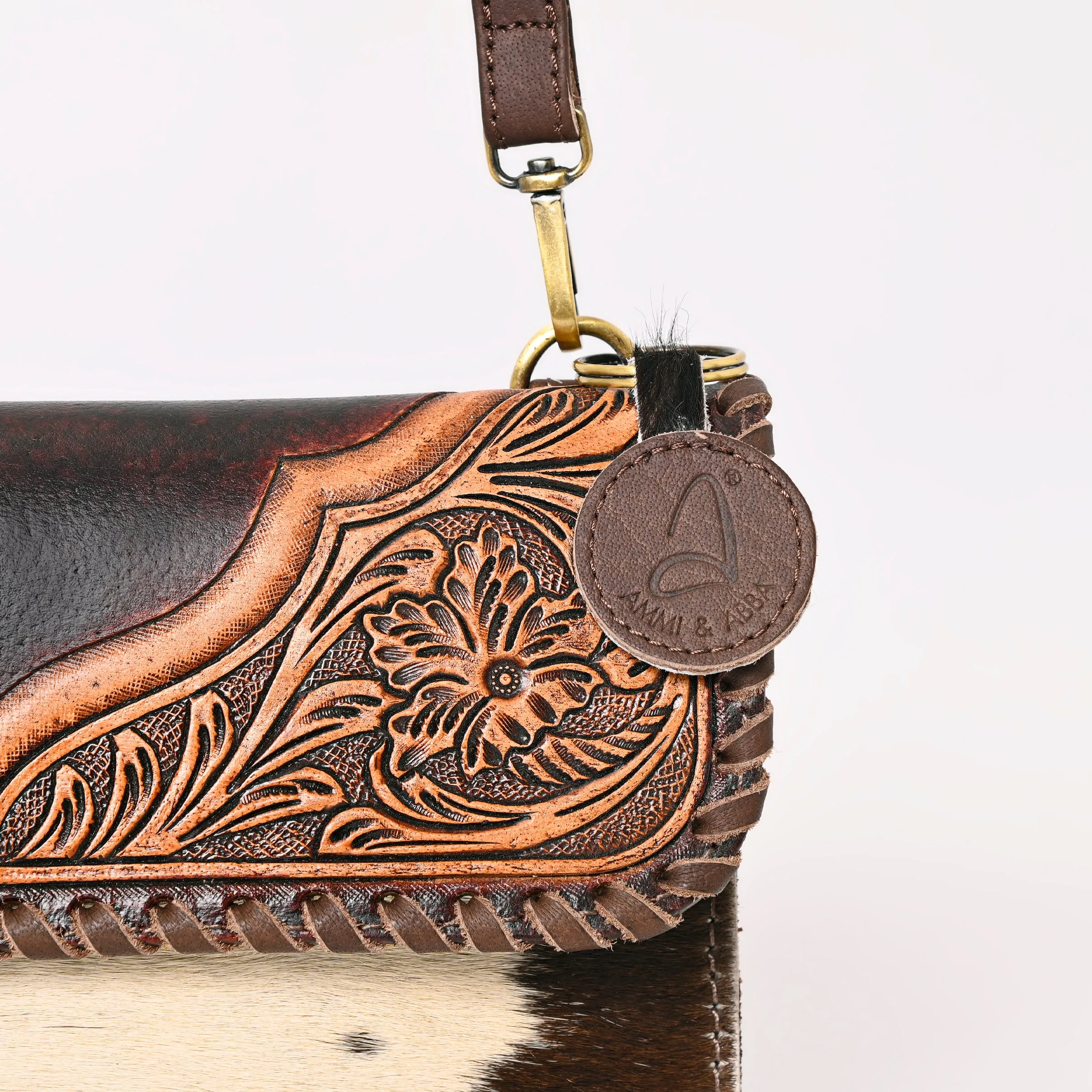 A&A-842A Montana West 100% Genuine Hair-On Cowhide Leather Crossbody