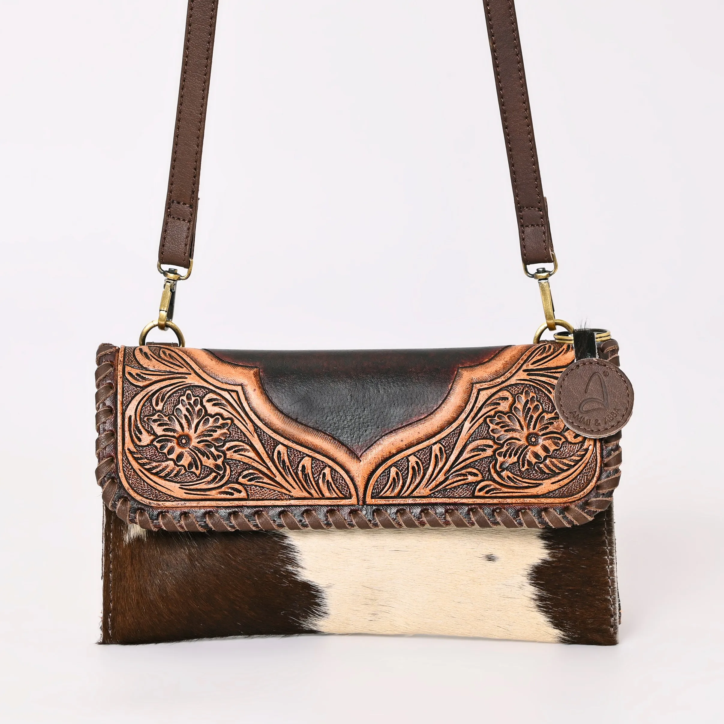 A&A-842A Montana West 100% Genuine Hair-On Cowhide Leather Crossbody