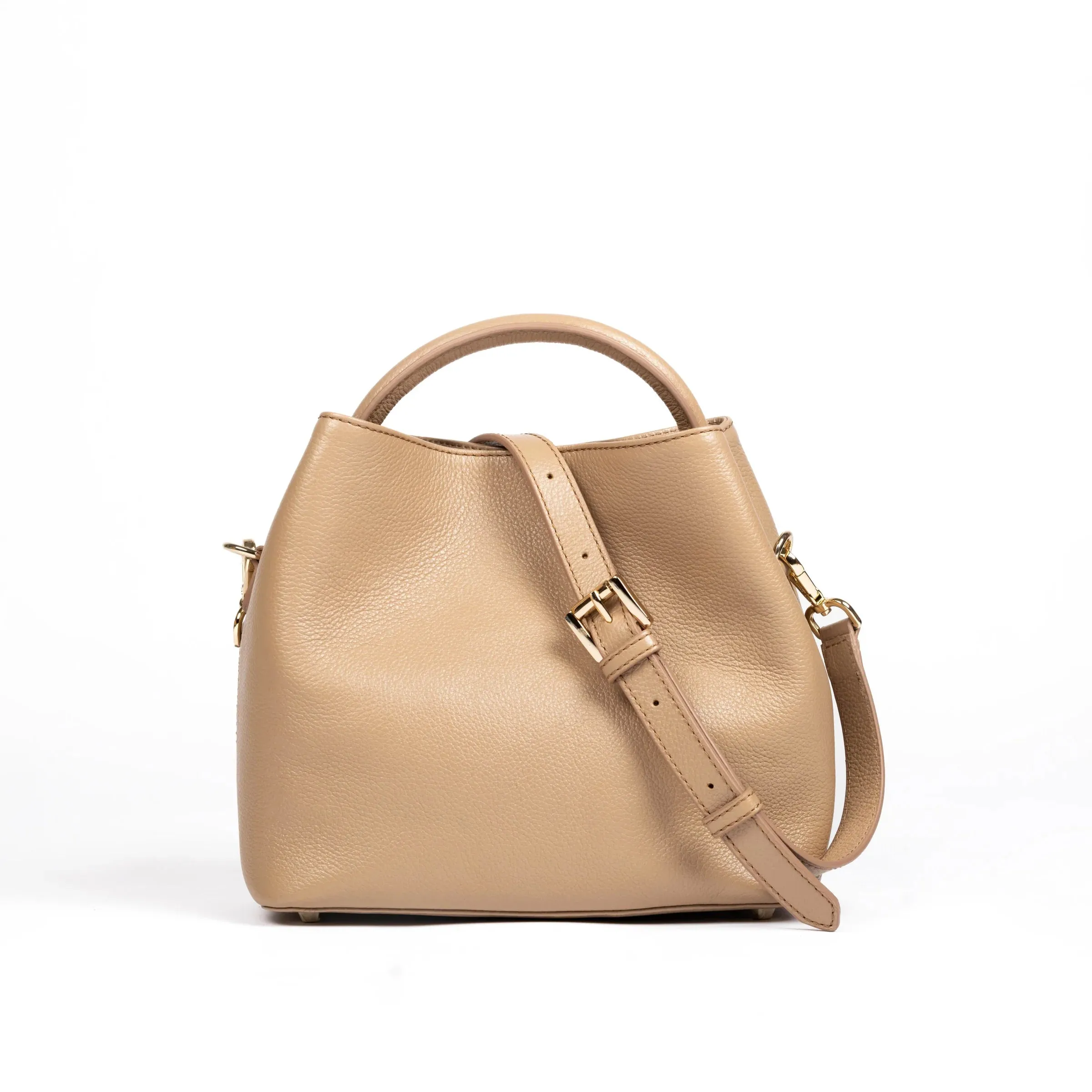 ALEO BON BON LEATHER BAG TAUPE