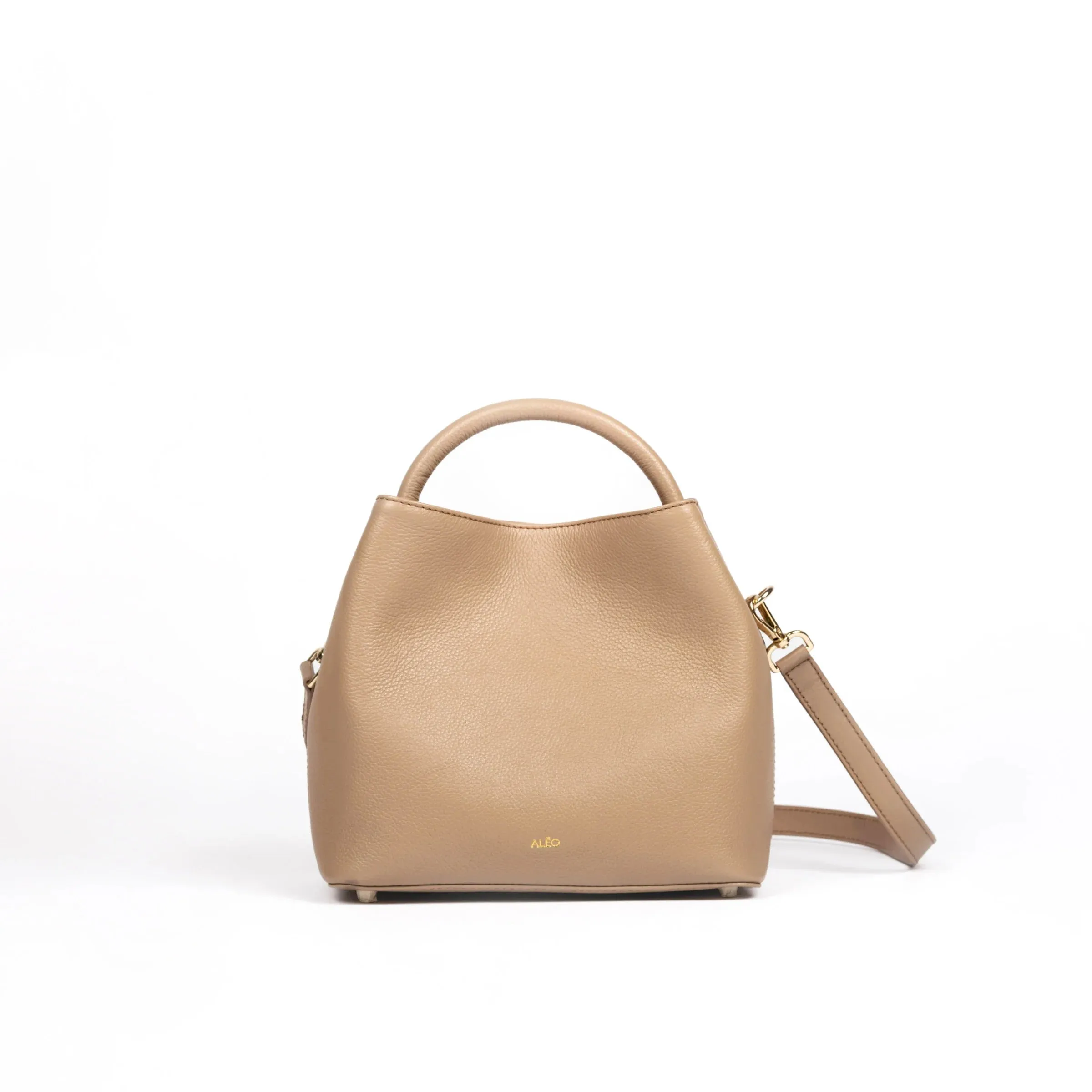 ALEO BON BON LEATHER BAG TAUPE