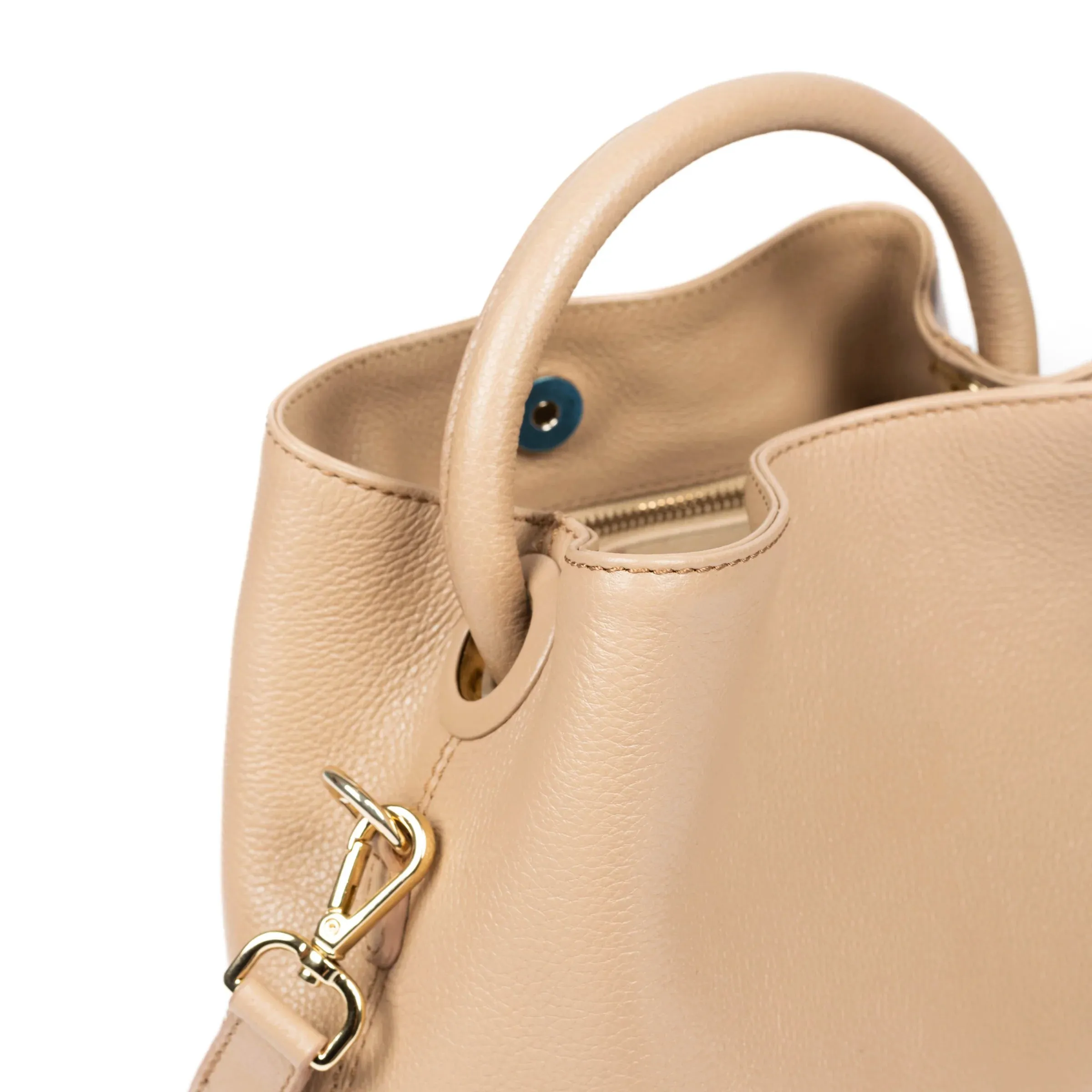 ALEO BON BON LEATHER BAG TAUPE