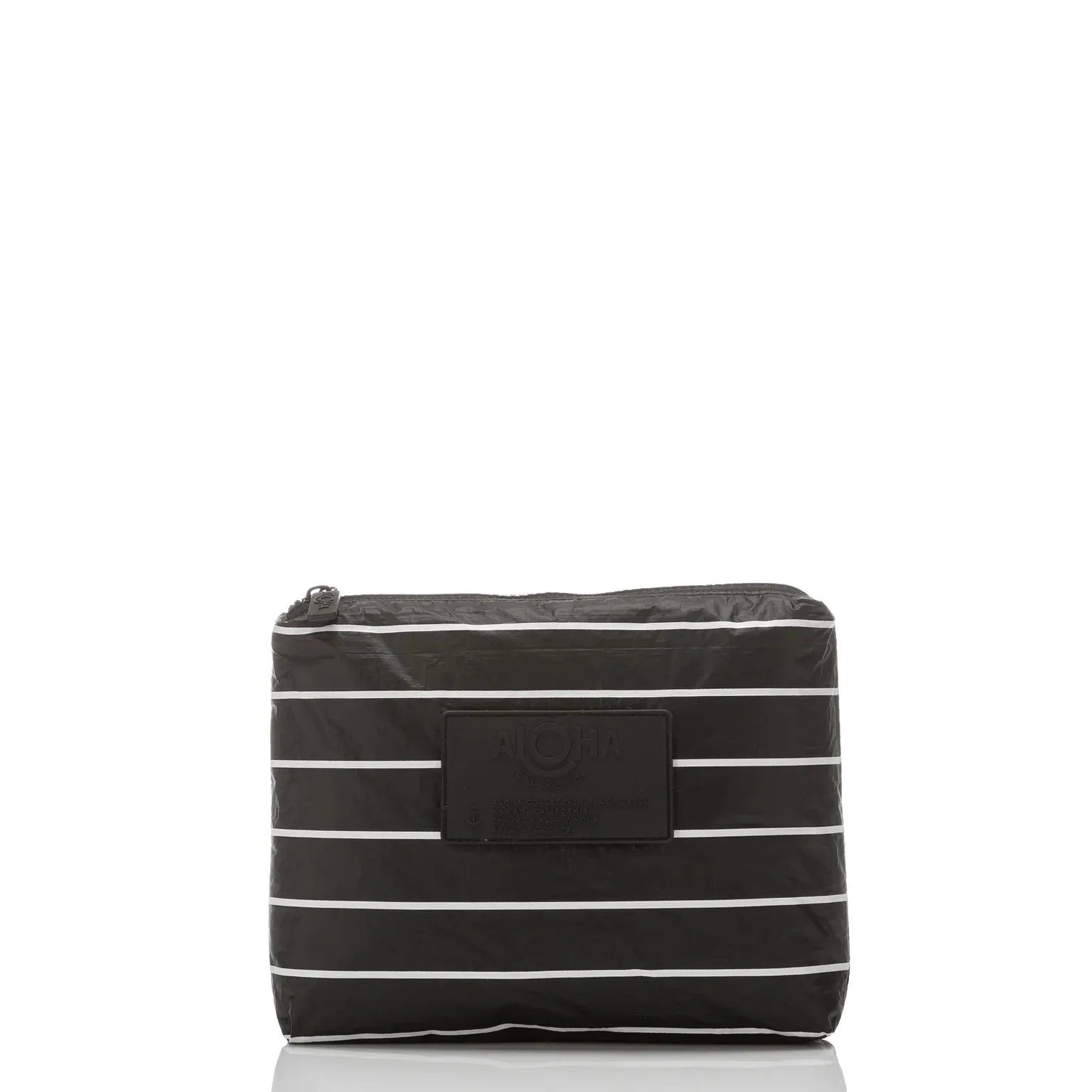 Aloha Small Pouch Pinstripe White on Black