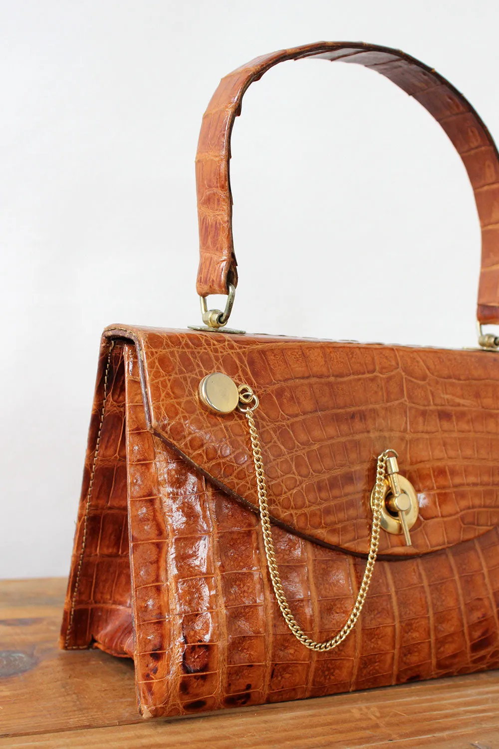 Amber Alligator Handbag