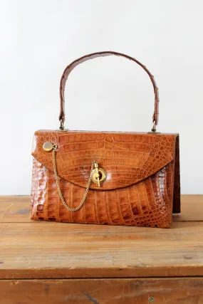 Amber Alligator Handbag