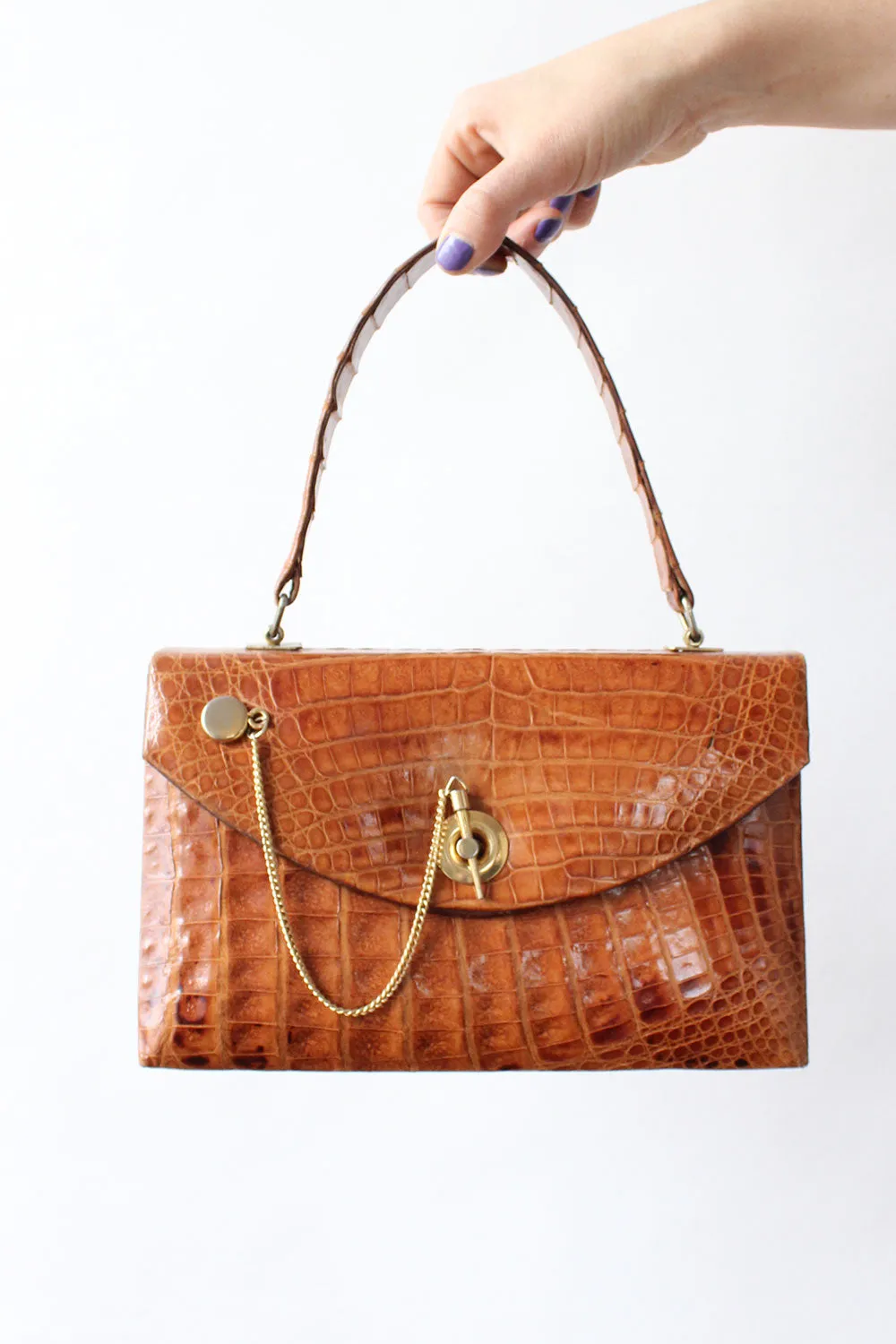 Amber Alligator Handbag