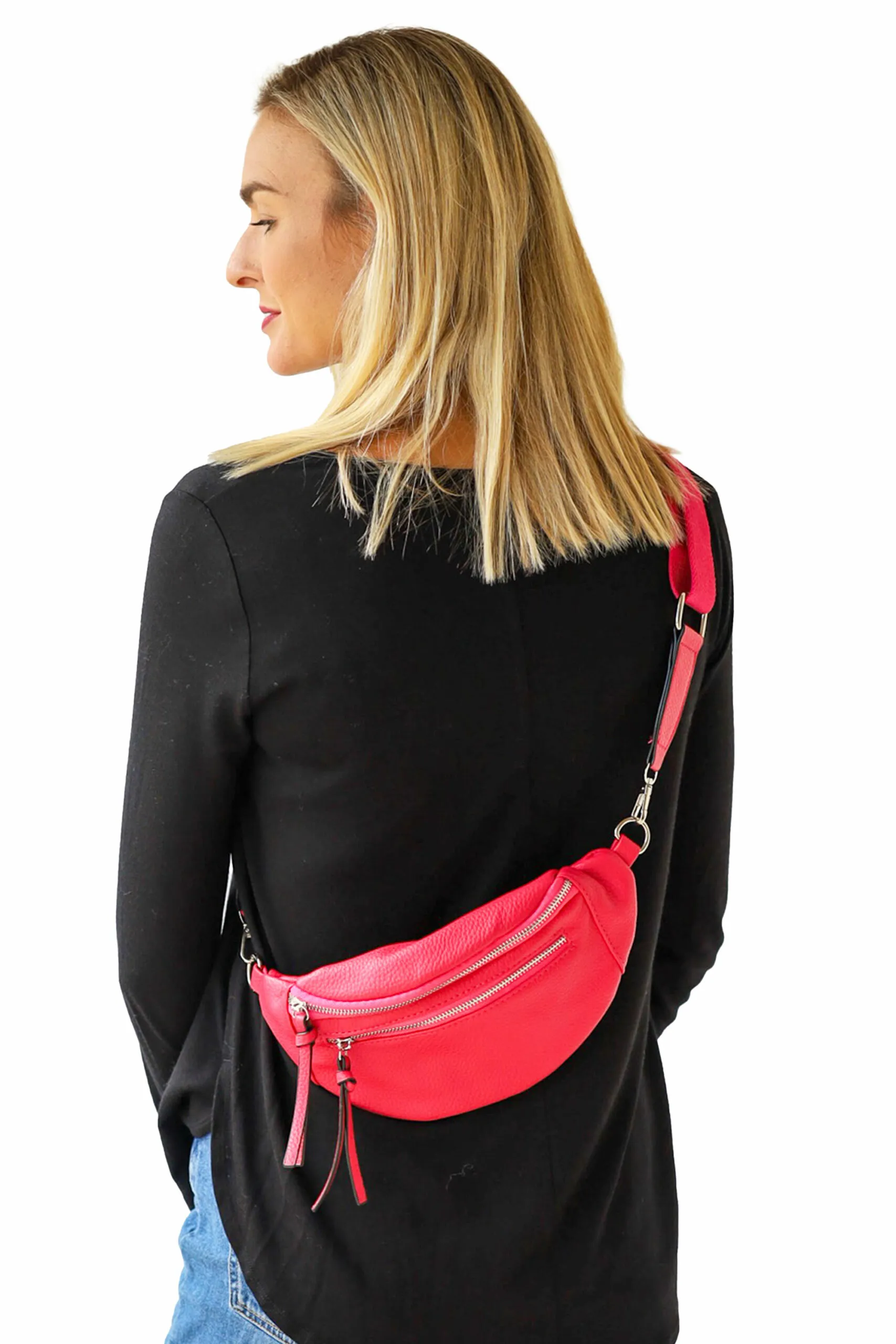 Archer House Cross Body Belt Bag - Hot Pink