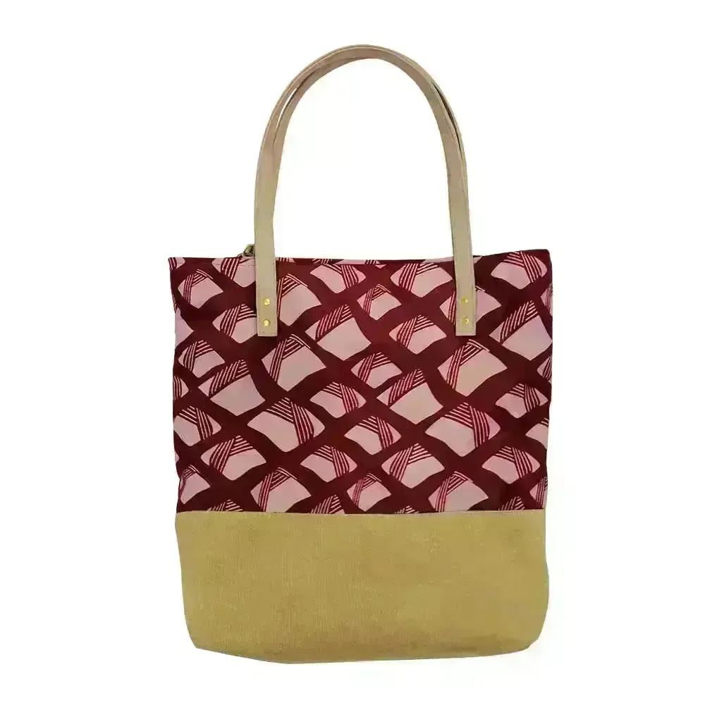 Batik Tote Bag (Canvas base) - Crimson Nasi Lemak