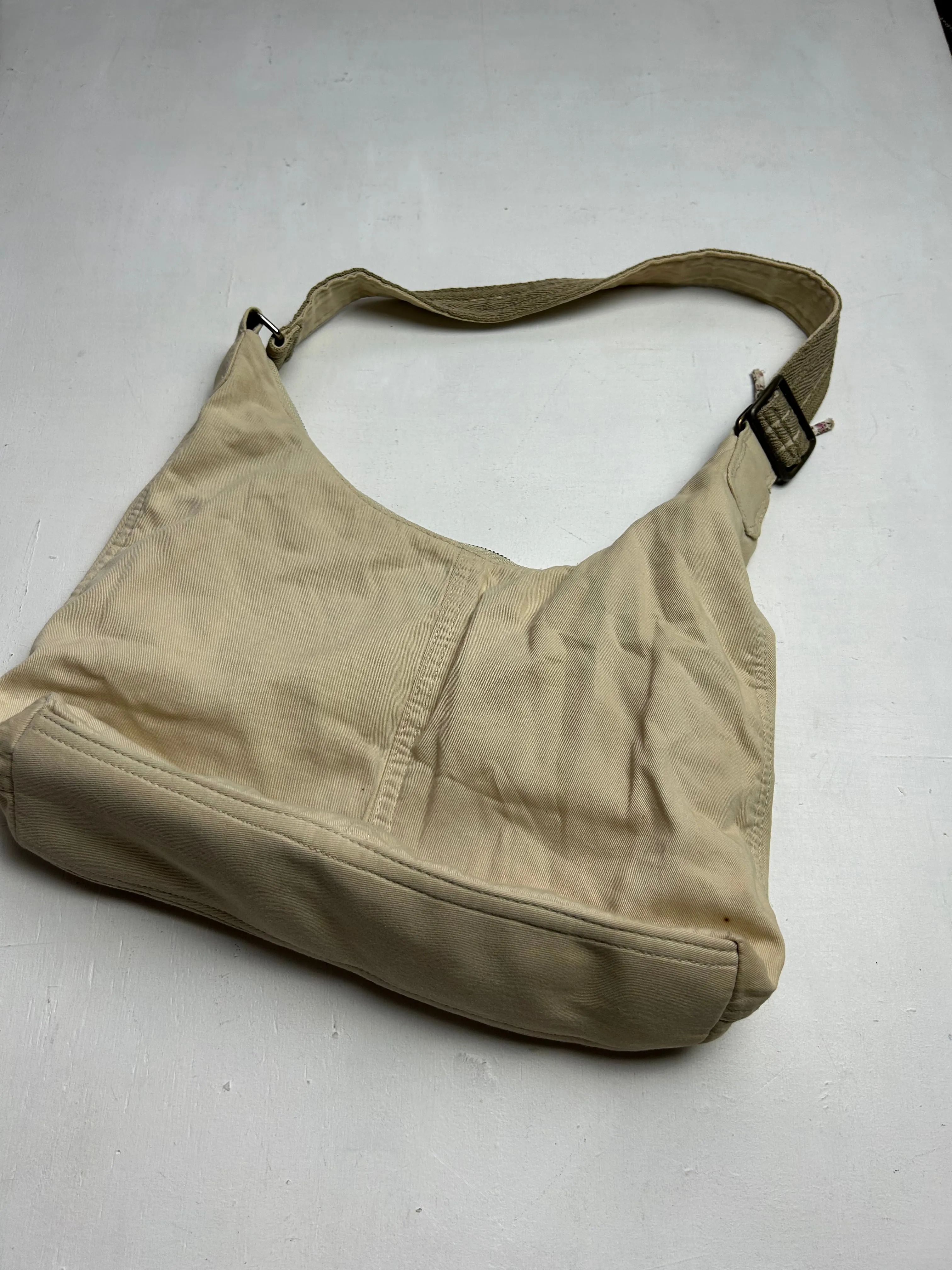 Beige cream utility pockets y2k vintage besace shoulder bag