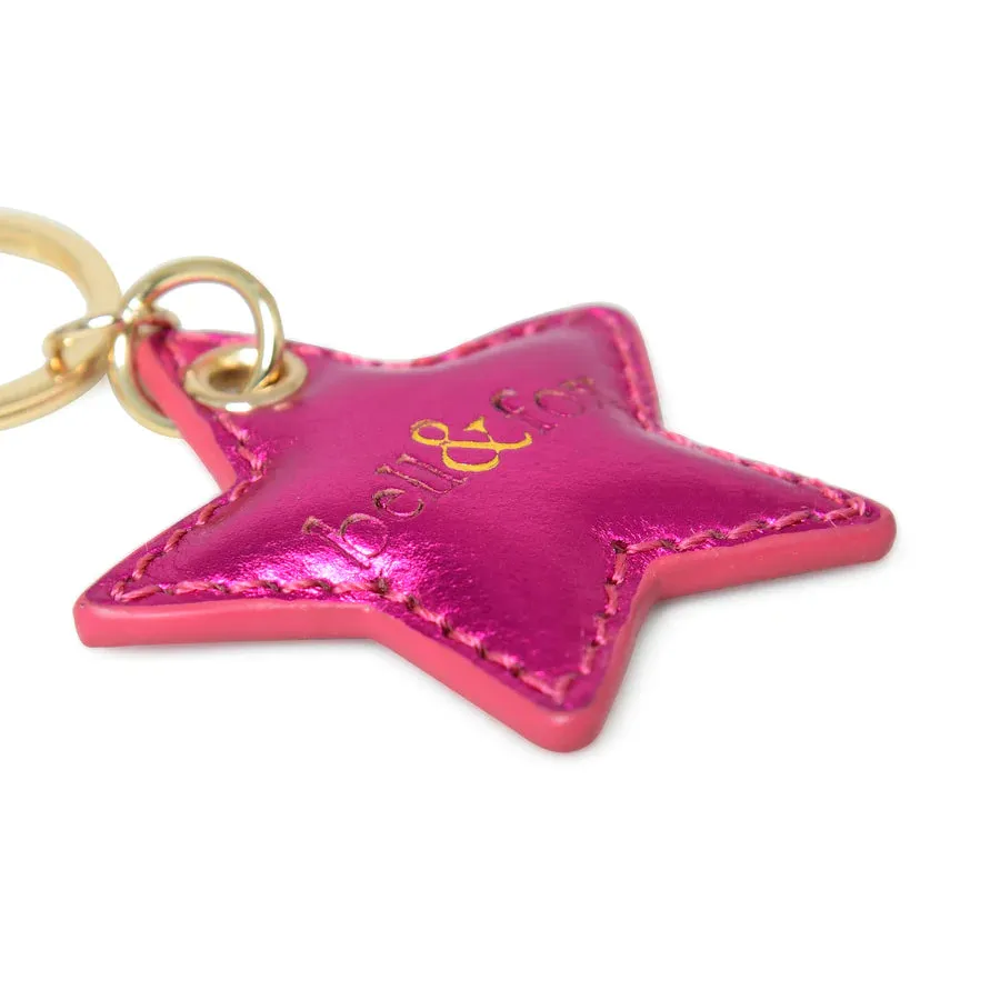 Bell & Fox Stella Star Keyring-Fuschia Metallic