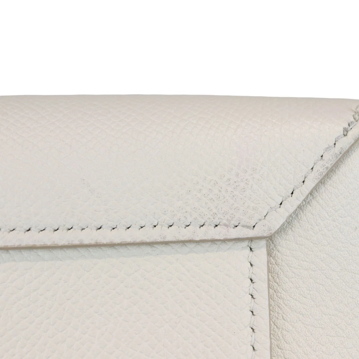 Belt Bag Mini Grained Calfskin White GHW