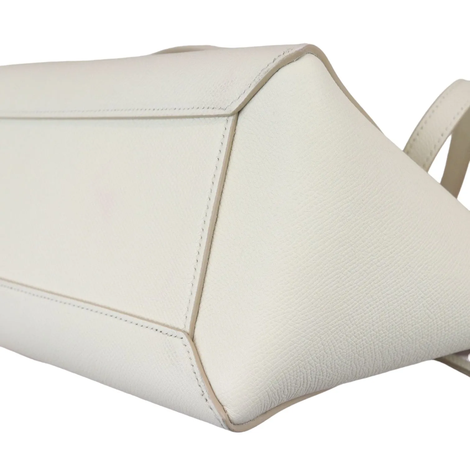 Belt Bag Mini Grained Calfskin White GHW