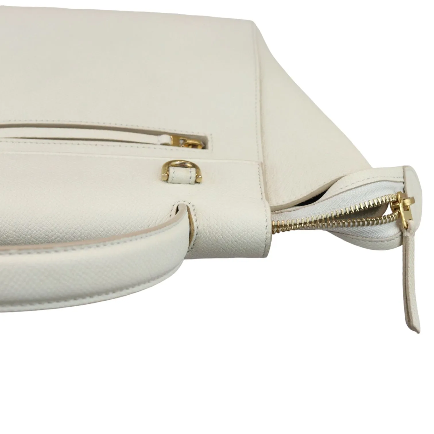 Belt Bag Mini Grained Calfskin White GHW