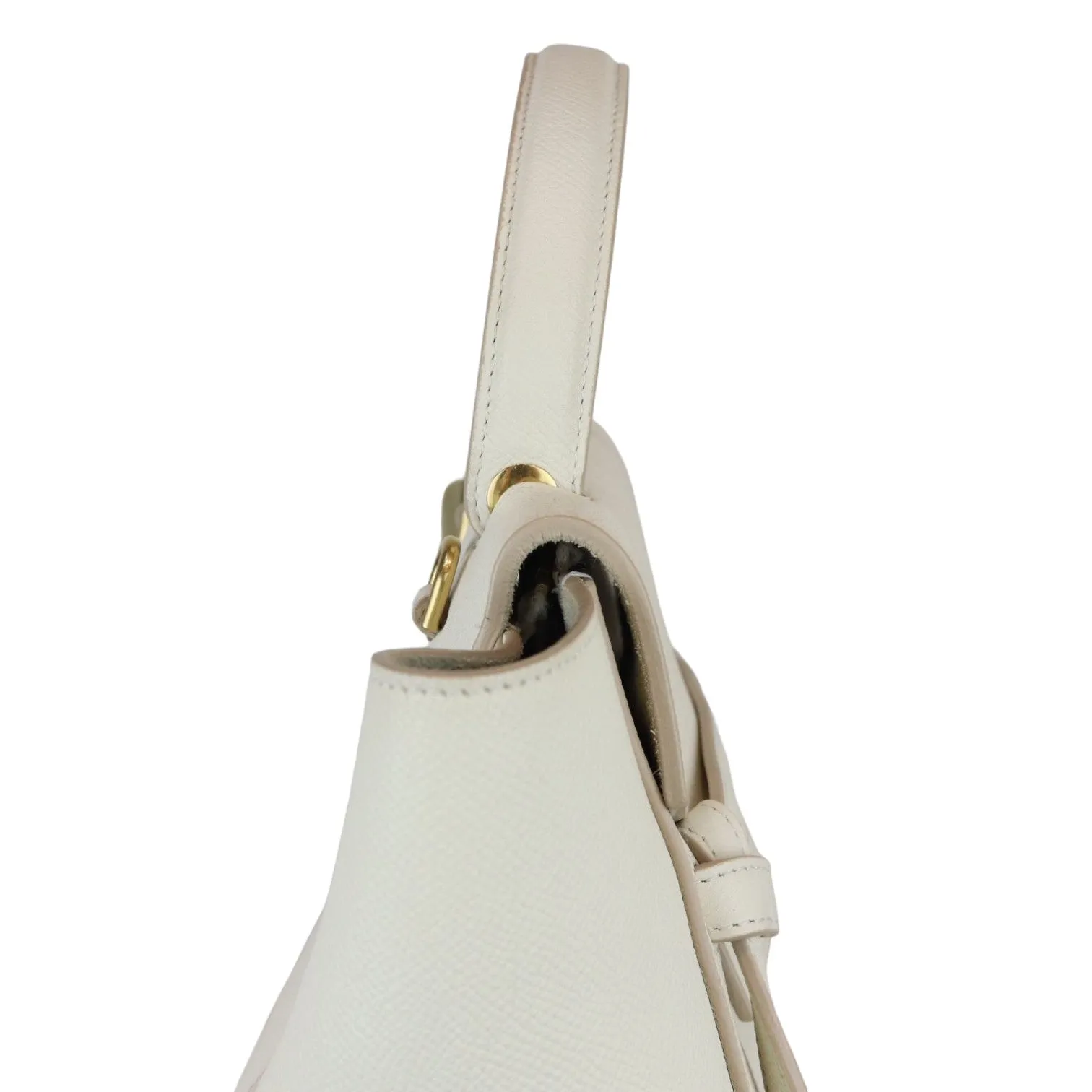 Belt Bag Mini Grained Calfskin White GHW