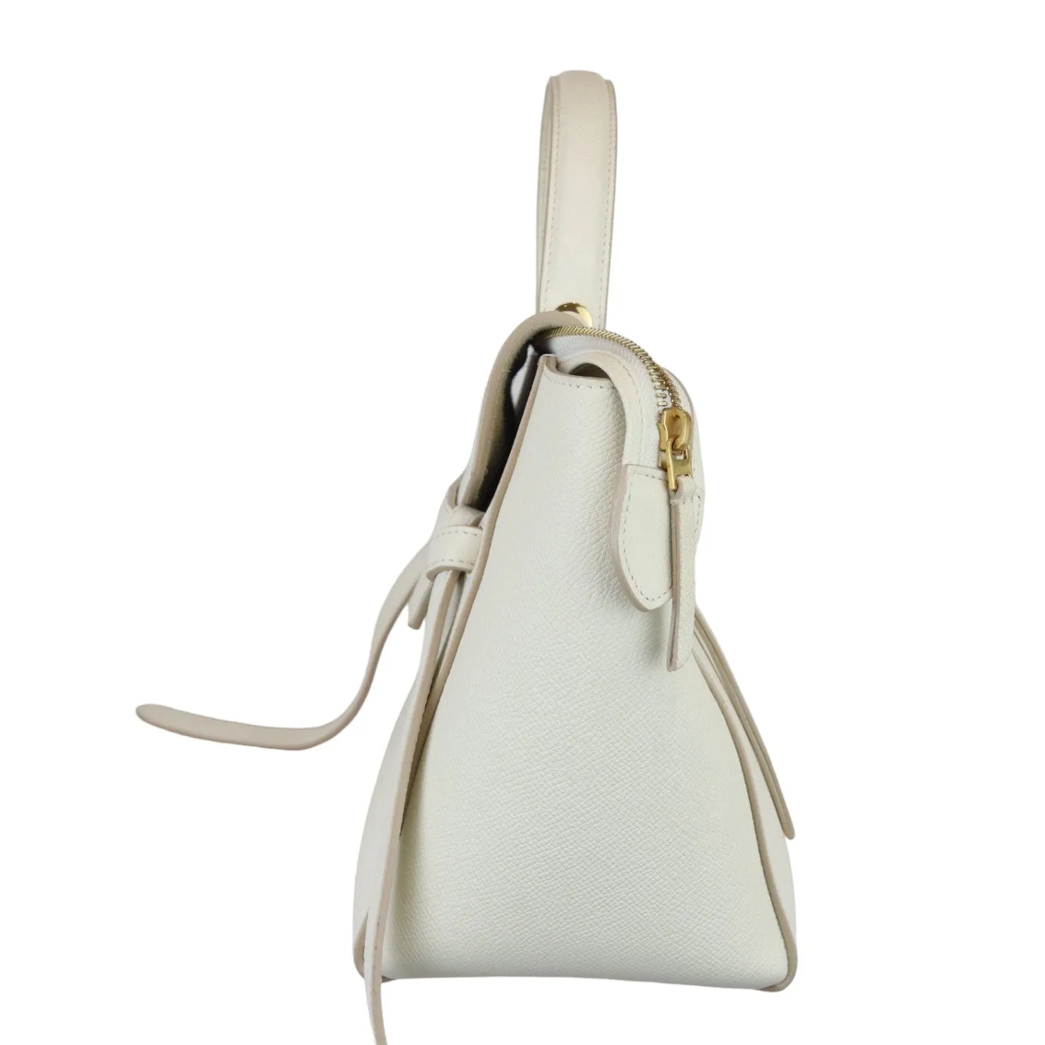 Belt Bag Mini Grained Calfskin White GHW