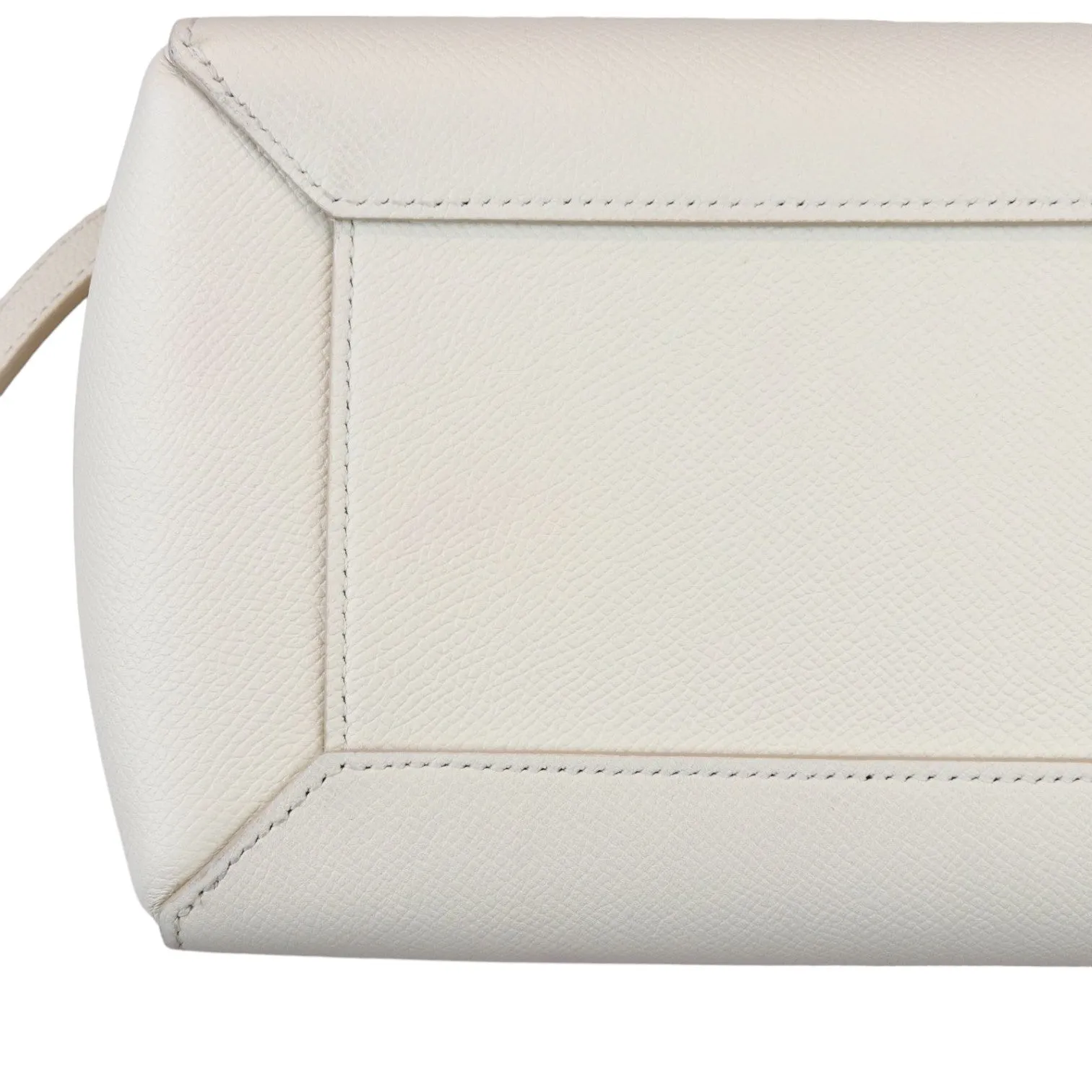 Belt Bag Mini Grained Calfskin White GHW