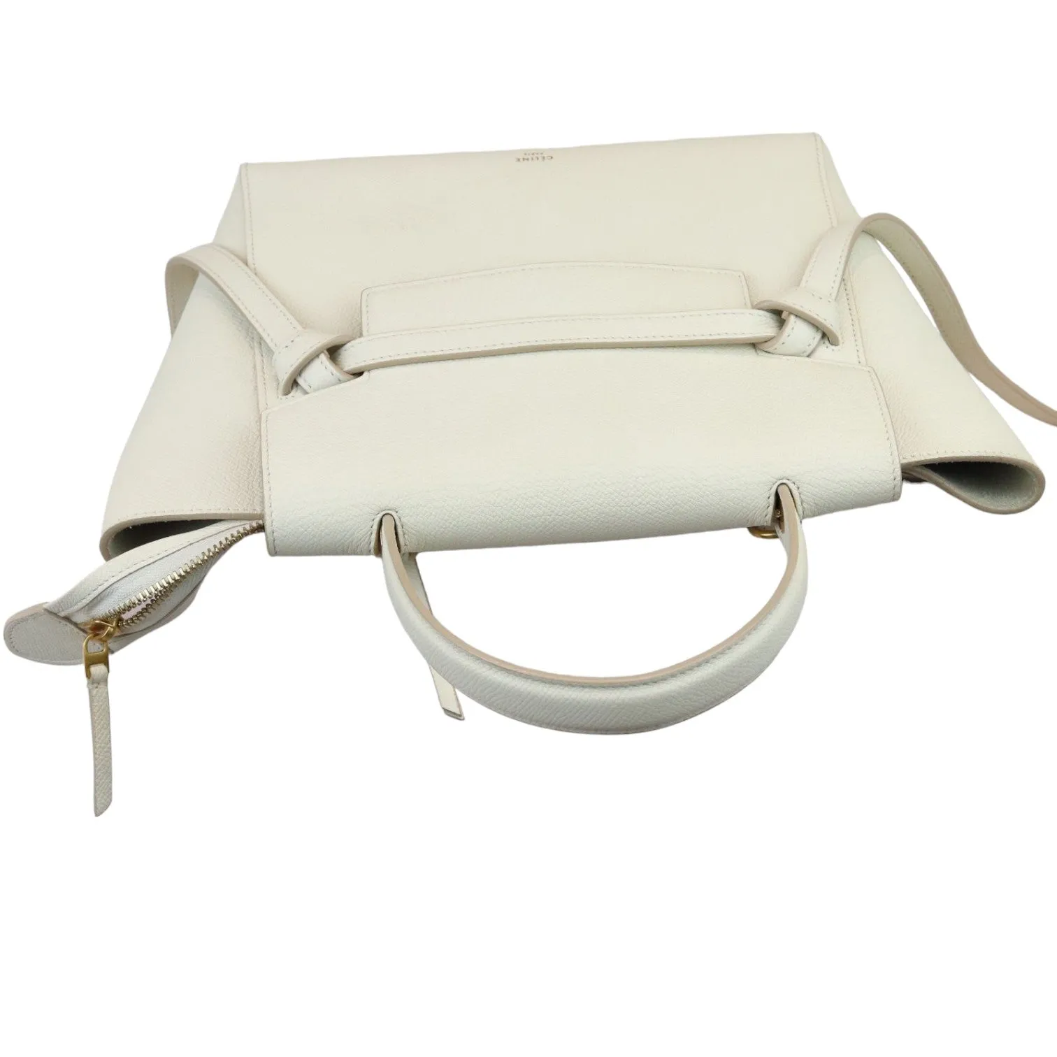 Belt Bag Mini Grained Calfskin White GHW