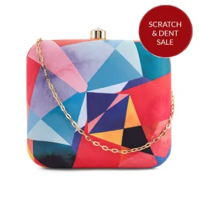 Berry Curacao Multicolour Printed Clutch- Sample