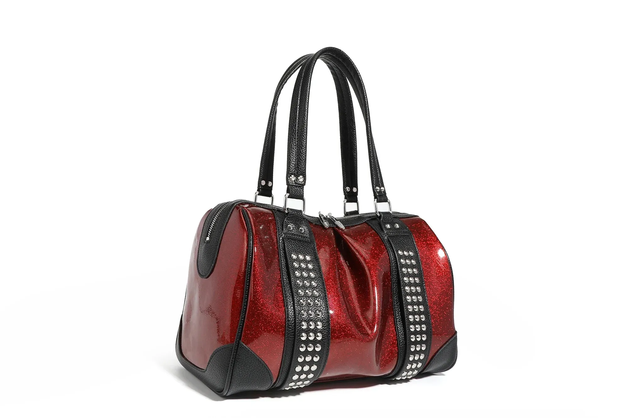 Black and Red Rum Sparkle Evie Tote