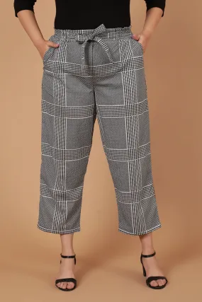 Black White Houndstooth Checkered Pants