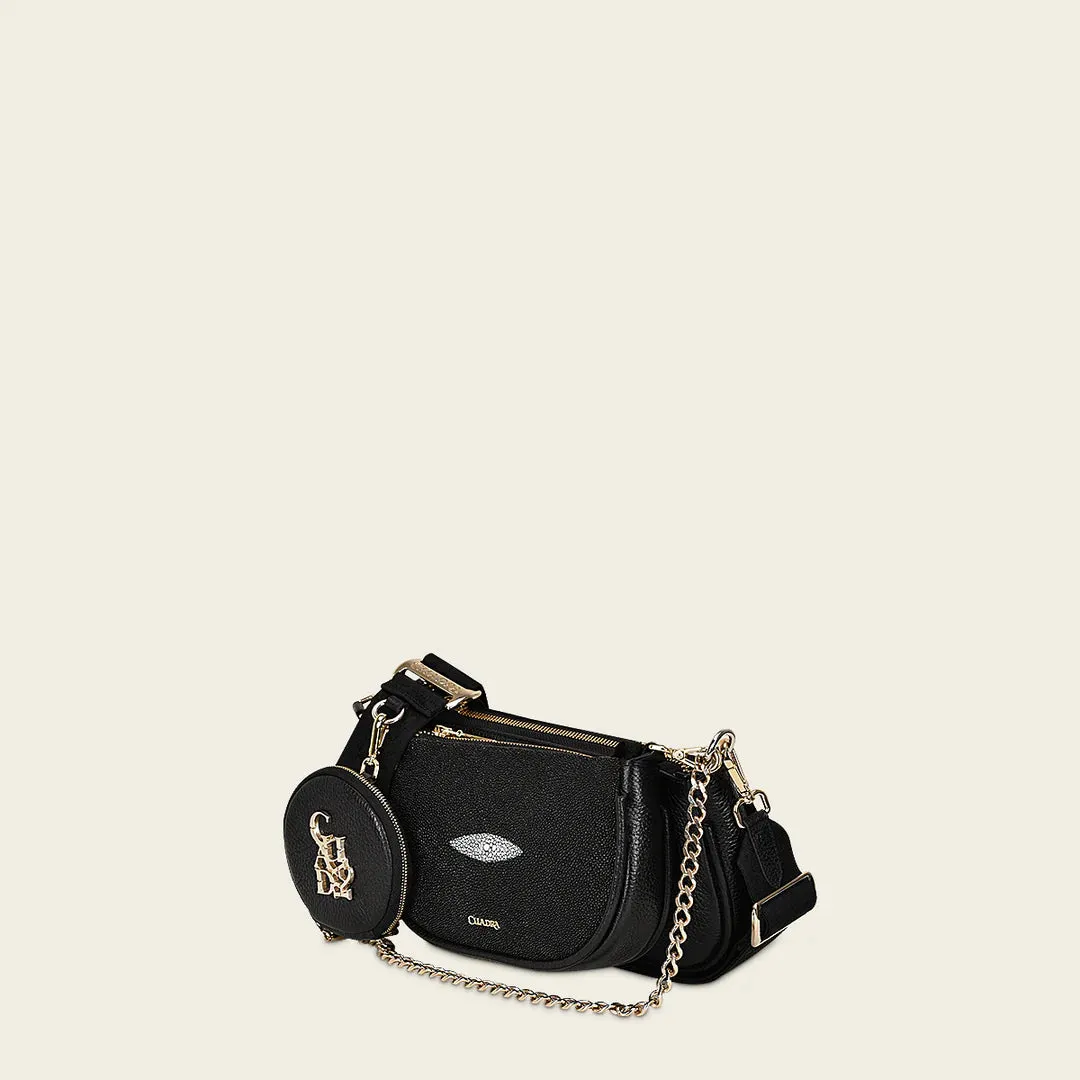 BOD66MA - Cuadra black fashion stingray crossbody bag for women