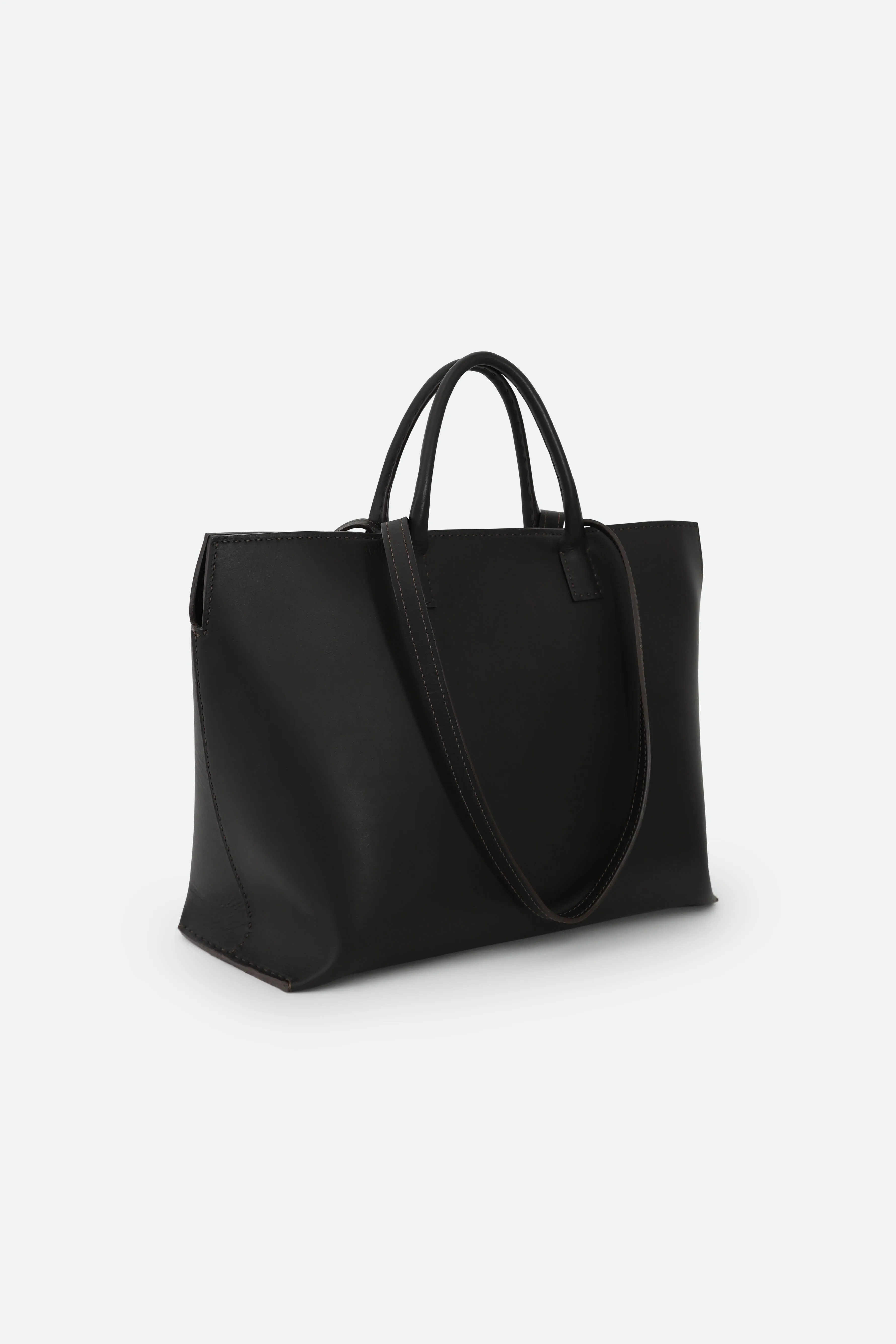 BOLZANO FRENCH BARENIA LEATHER TOTE IN ESPRESSO