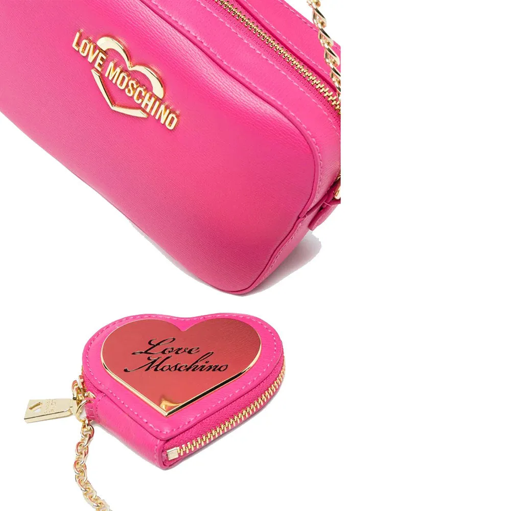 Borsa Donna a Tracolla con Micro Clutch LOVE MOSCHINO linea Hollies Fuxia