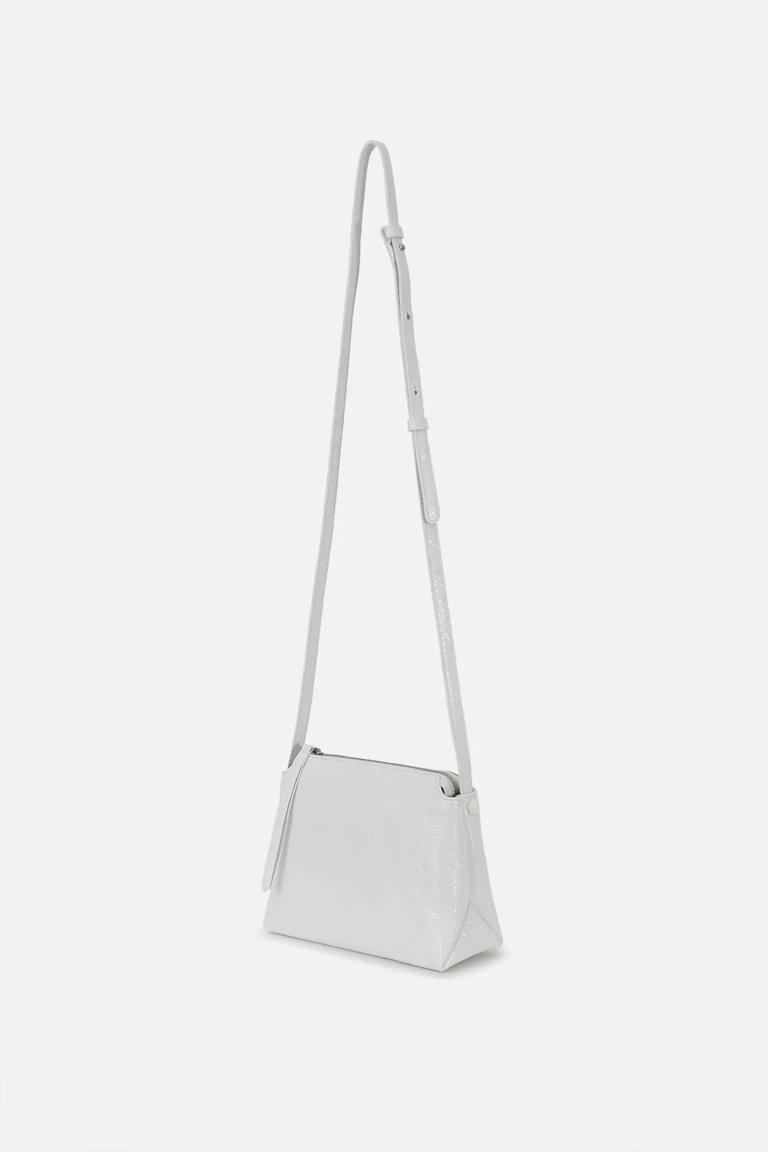 BRIDGET ITALIAN PATENT LEATHER CROSSBODY BAG IN WHITE