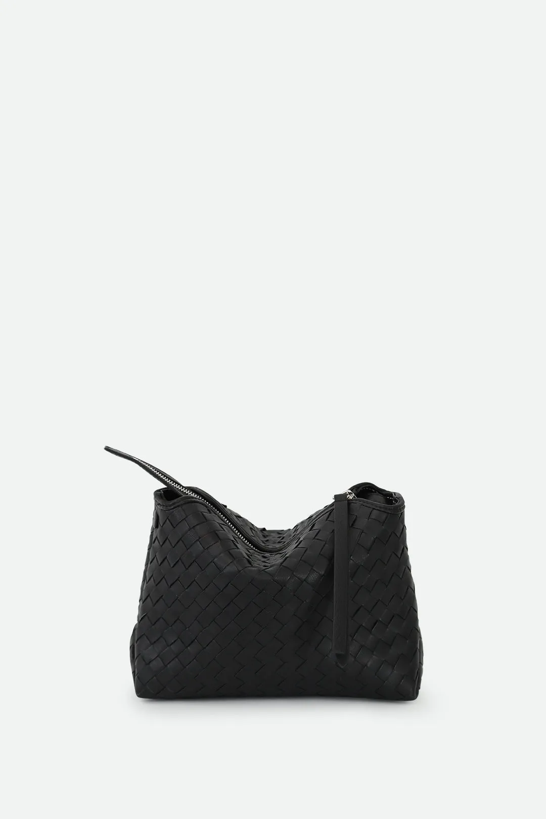 BRIDGET ITALIAN WOVEN CROSSBODY BAG IN BLACK