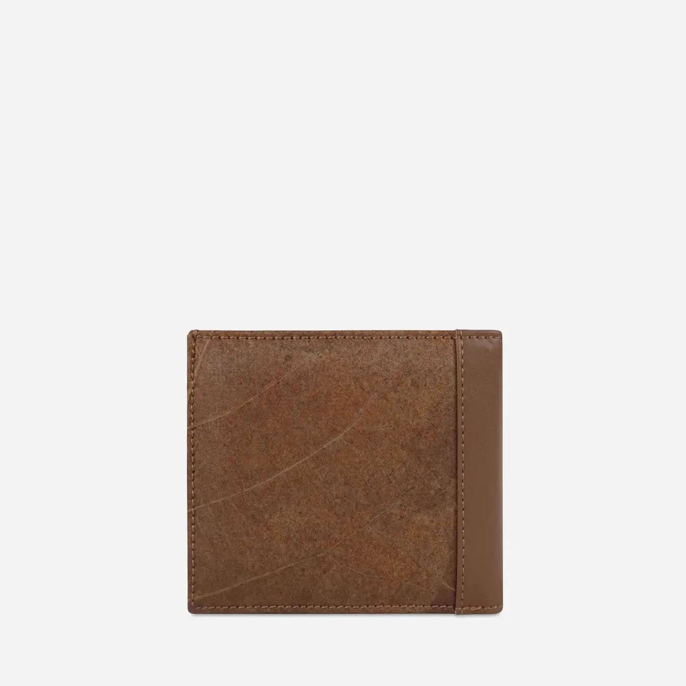 Brown Vegan Leaf leather Bifold Wallet