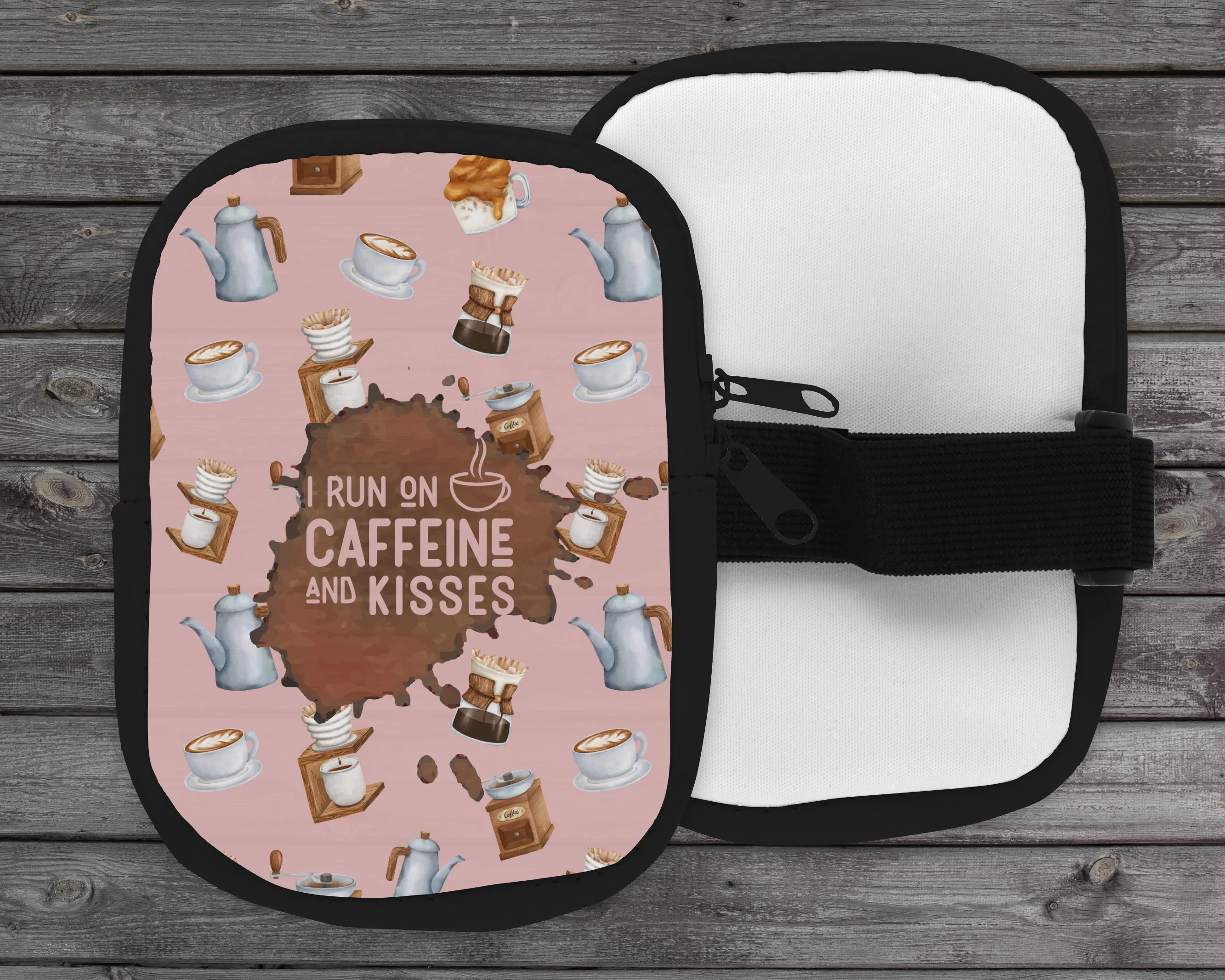 Caffiene And Kisses Zippered Pouch/Bag For 40oz Tumbler