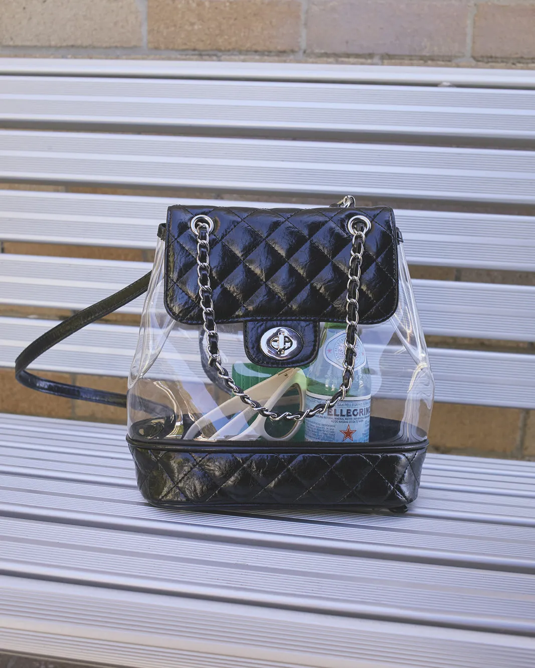 CASSIE BACKPACK - BLACK-CLEAR