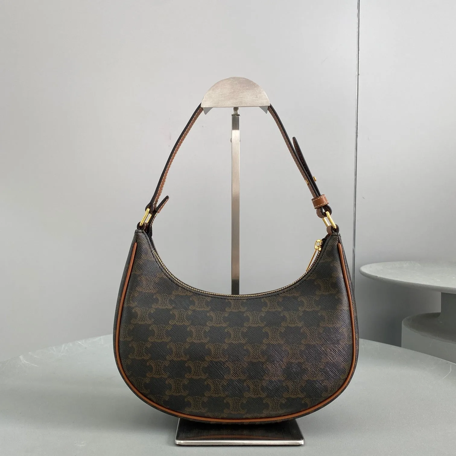 CE Ava Bag In Triomphe Canvas Brown For Women 9in/23.5cm 193952BZJ.04LU