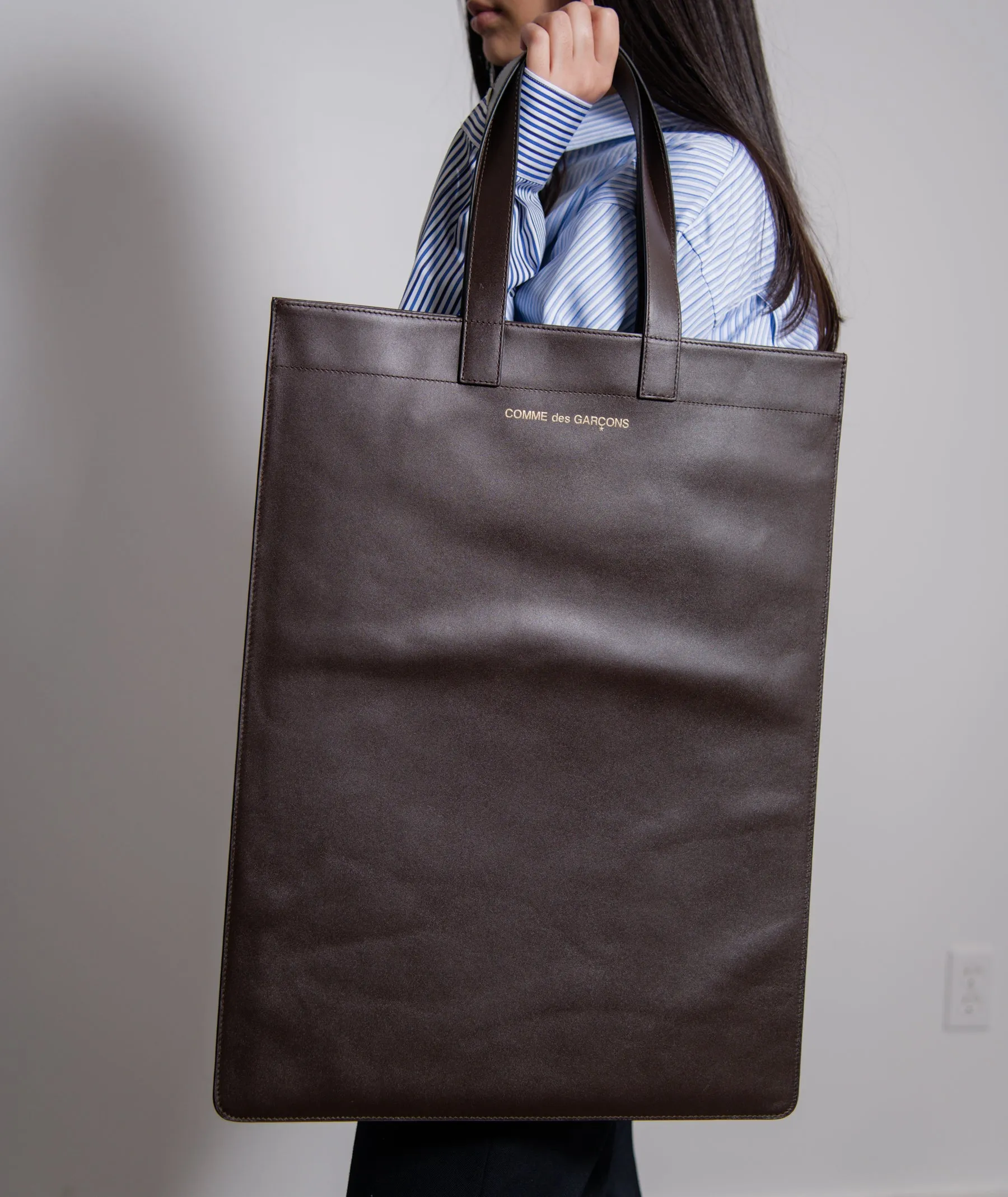 Classic Leather Tote Bag Brown