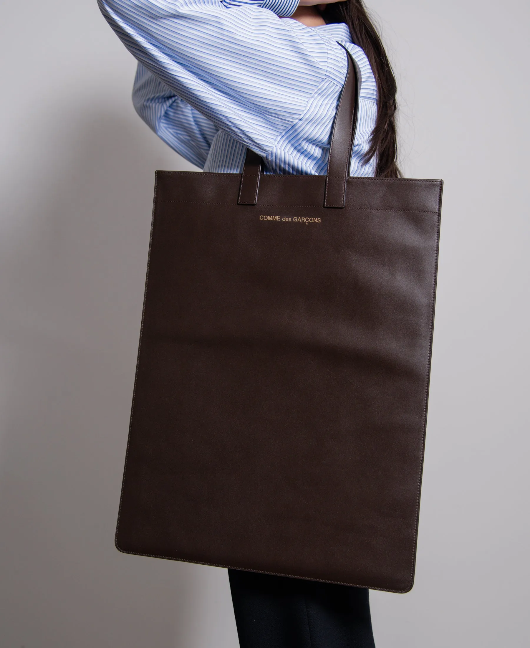 Classic Leather Tote Bag Brown