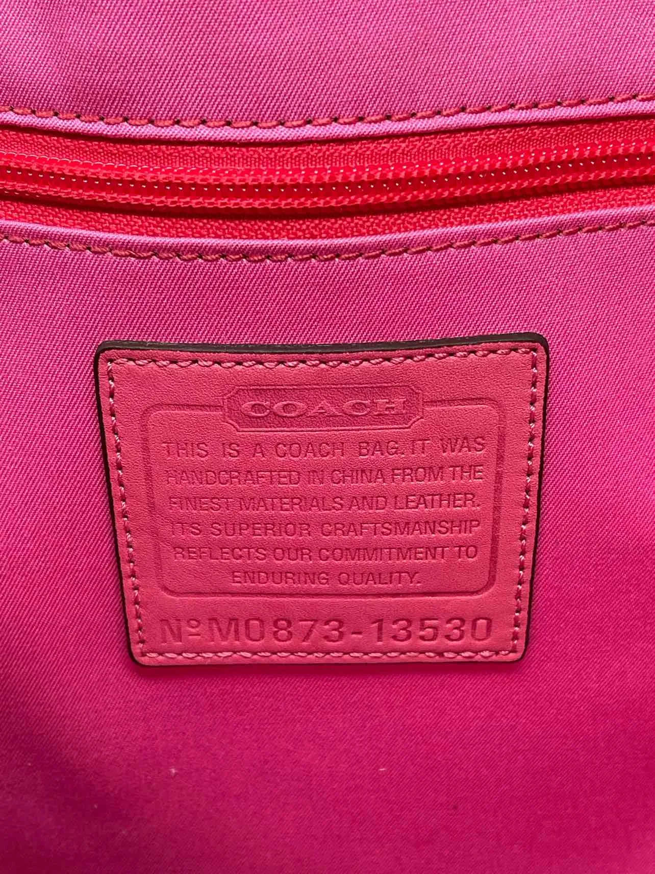 Coach Navy/Pink Screenprint Fabric NEW Designer Tote