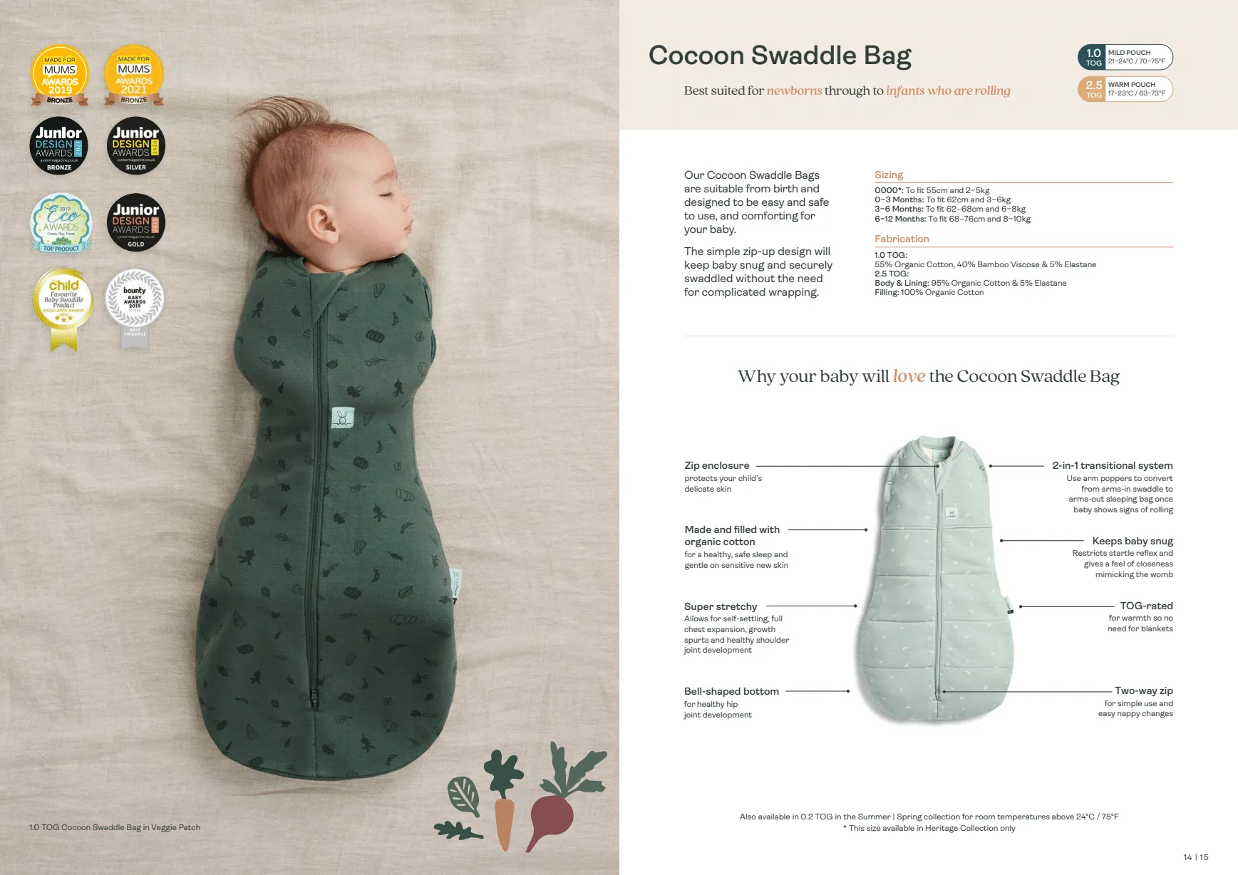 COCOON SWADDLE BAG 2.5 TOG