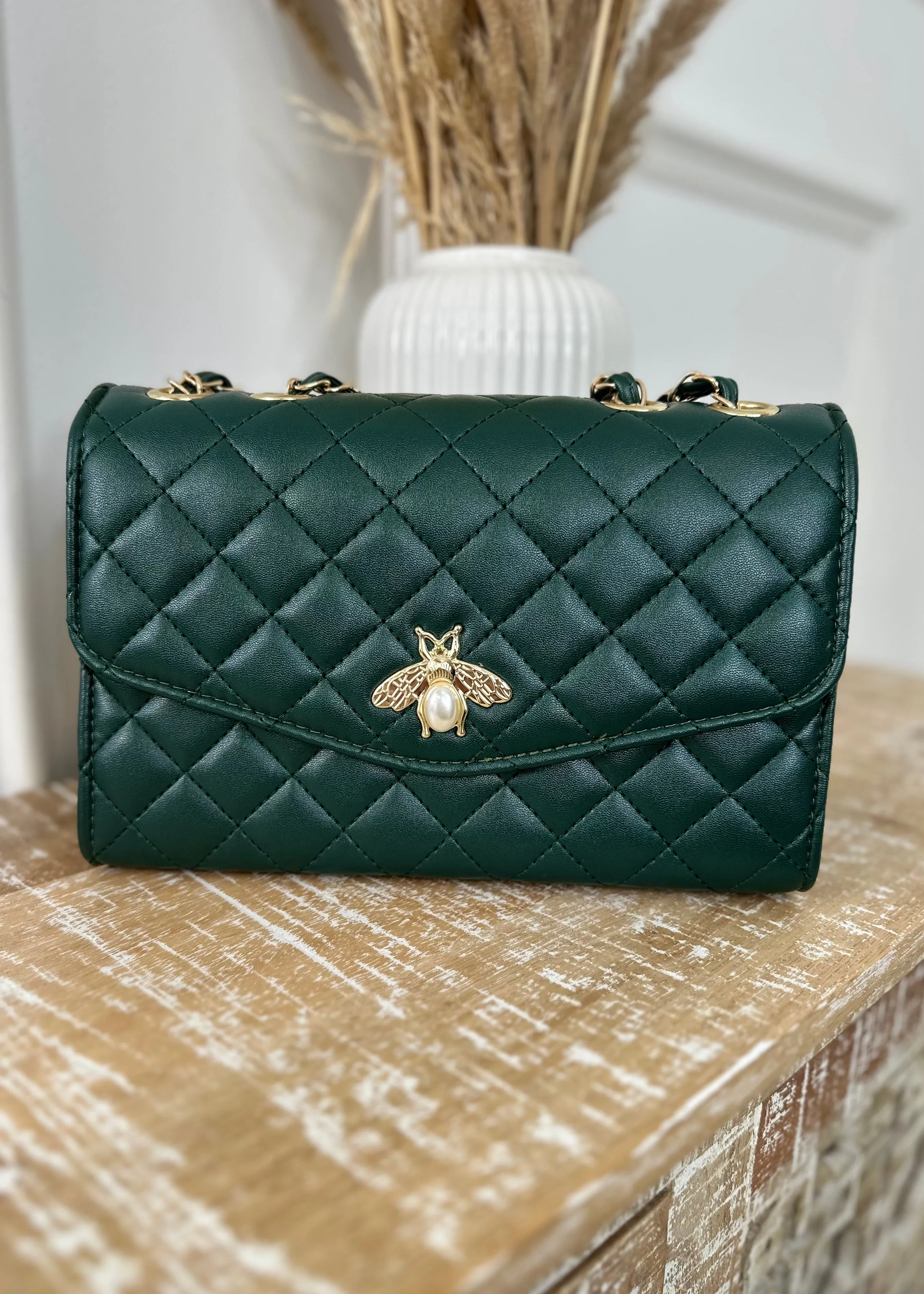 Dakota Green Bee Clasp Bag