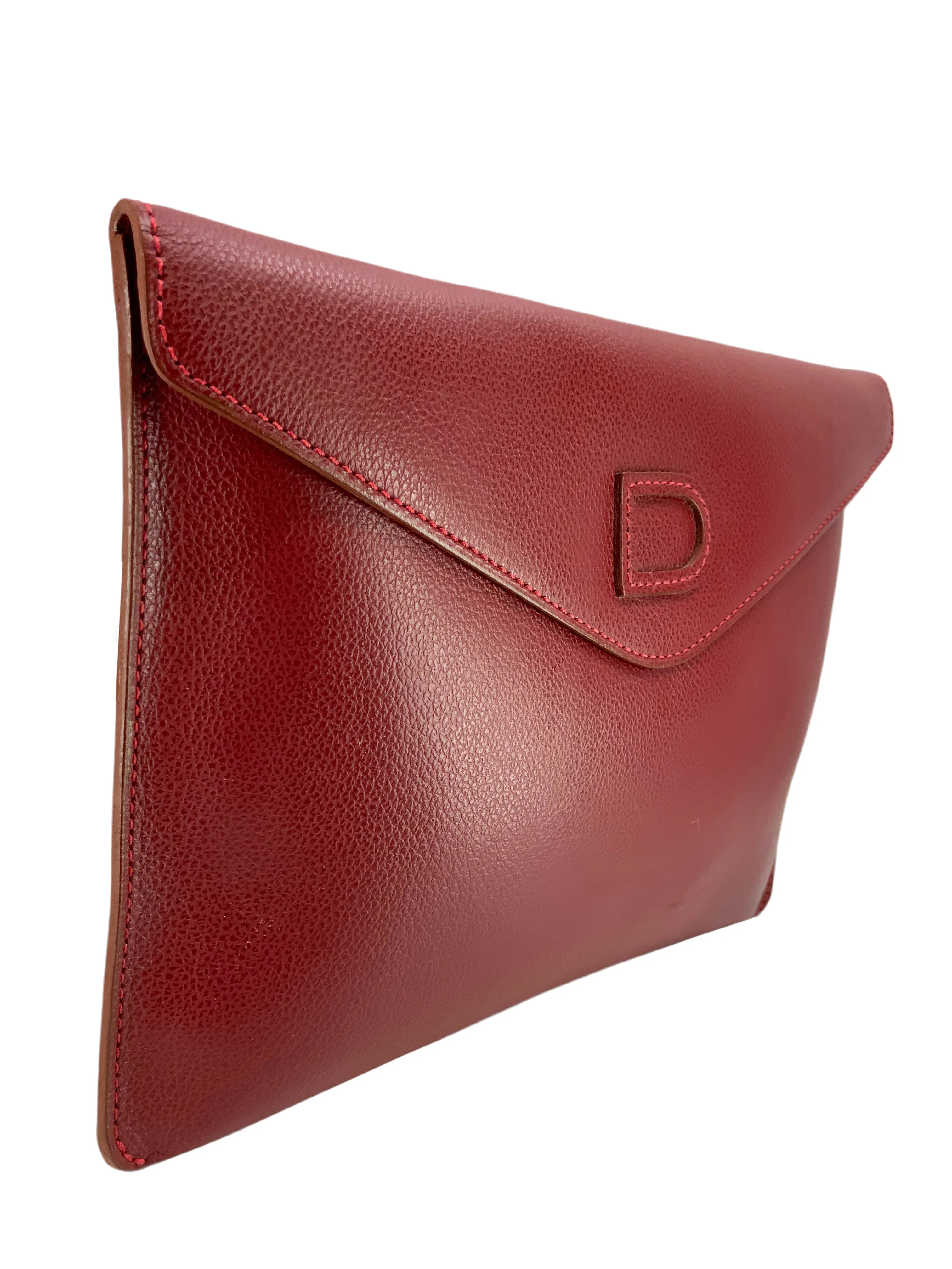 Delvaux Leather Envelope Clutch