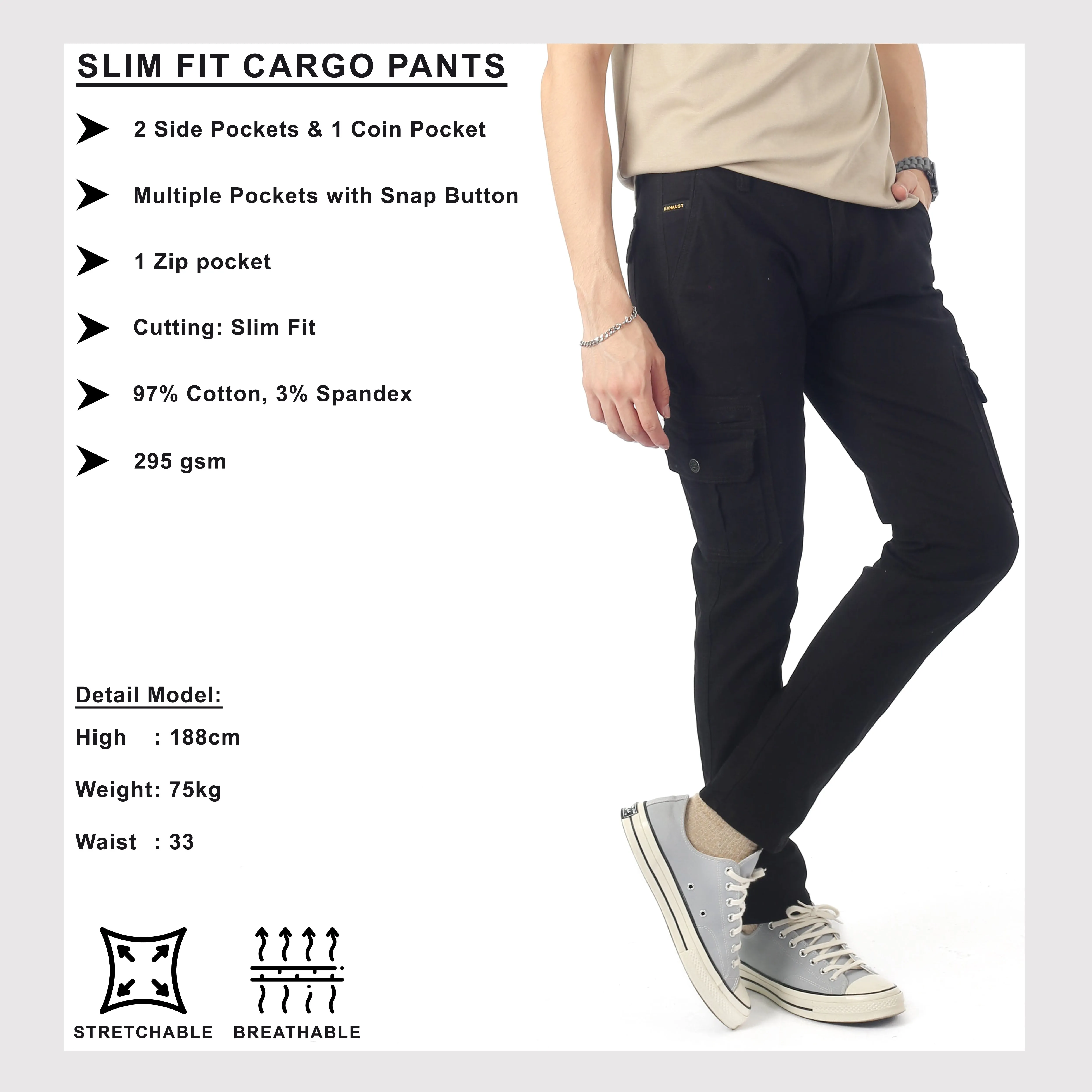 EXHAUST CARGO LONG PANTS [SLIM FIT] 1451