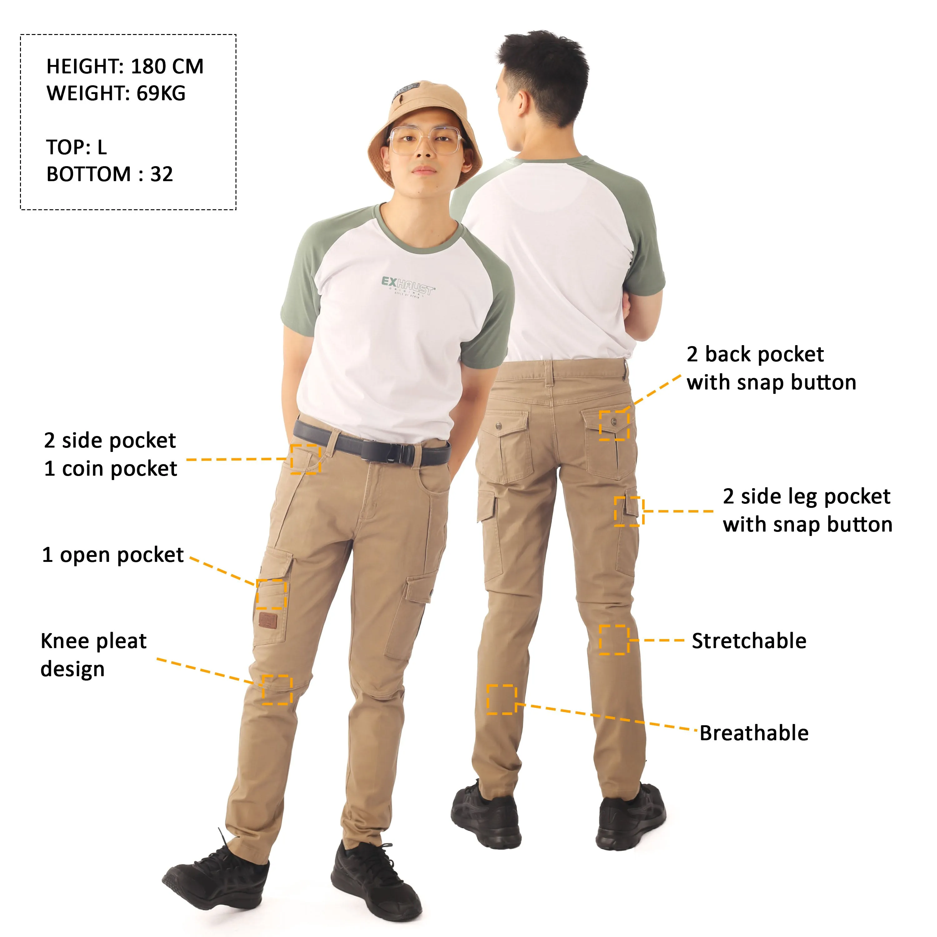 EXHAUST CARGO LONG PANTS [SLIM FIT] 1591