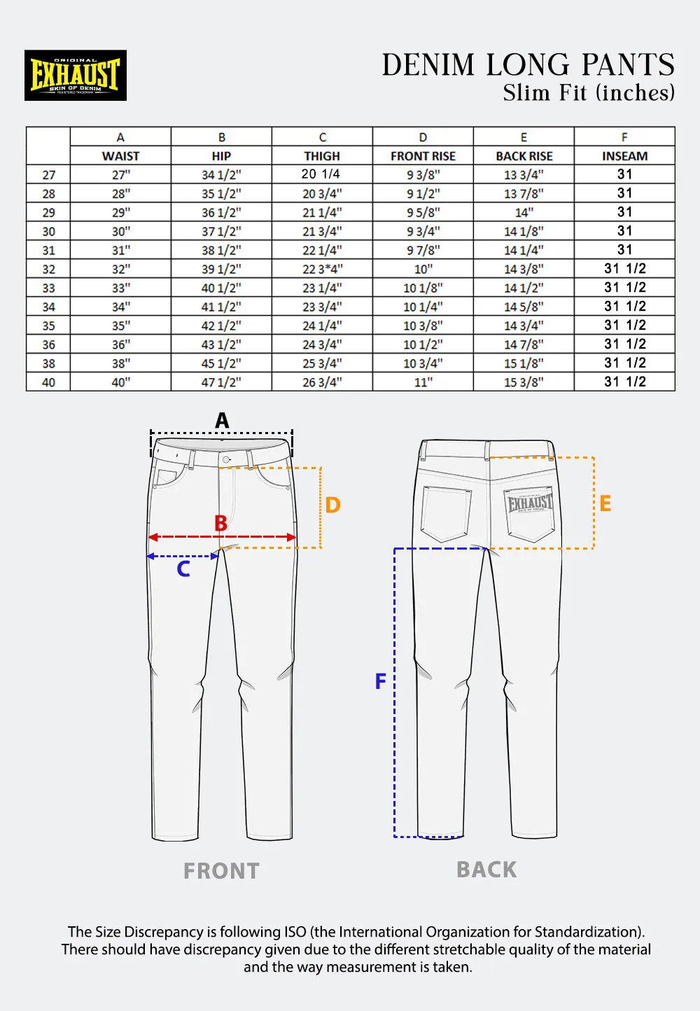 EXHAUST CLASSIC JEANS LONG PANTS [303 SLIM FIT] 1631