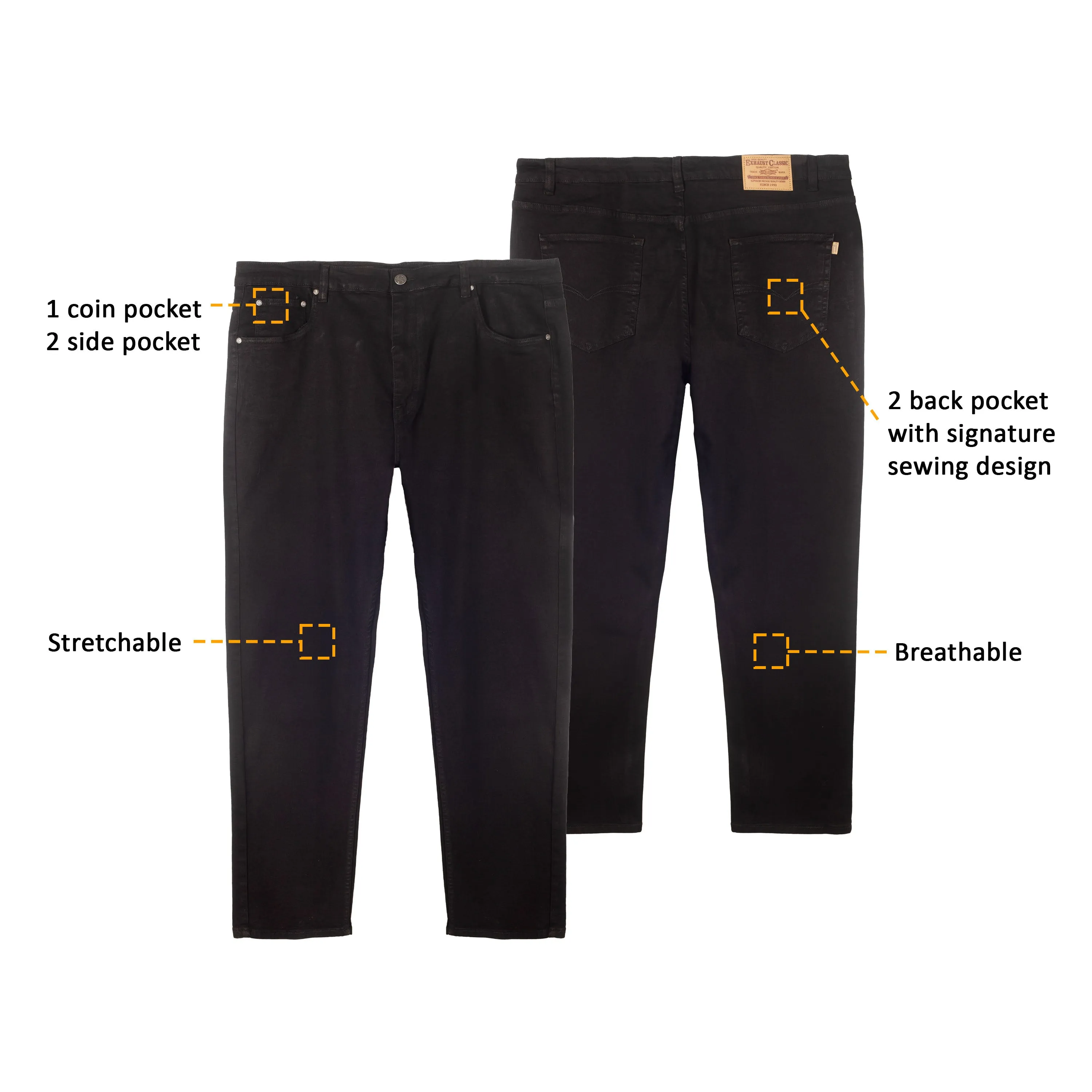 EXHAUST CLASSIC JEANS LONG PANTS [PLUS SIZE-310 REGULAR FIT] 1634