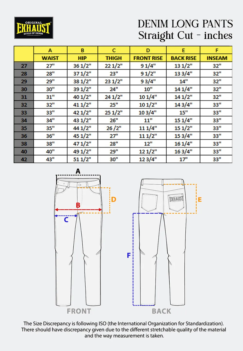 EXHAUST JEANS LONG PANTS [306 STRAIGHT CUT] 1587