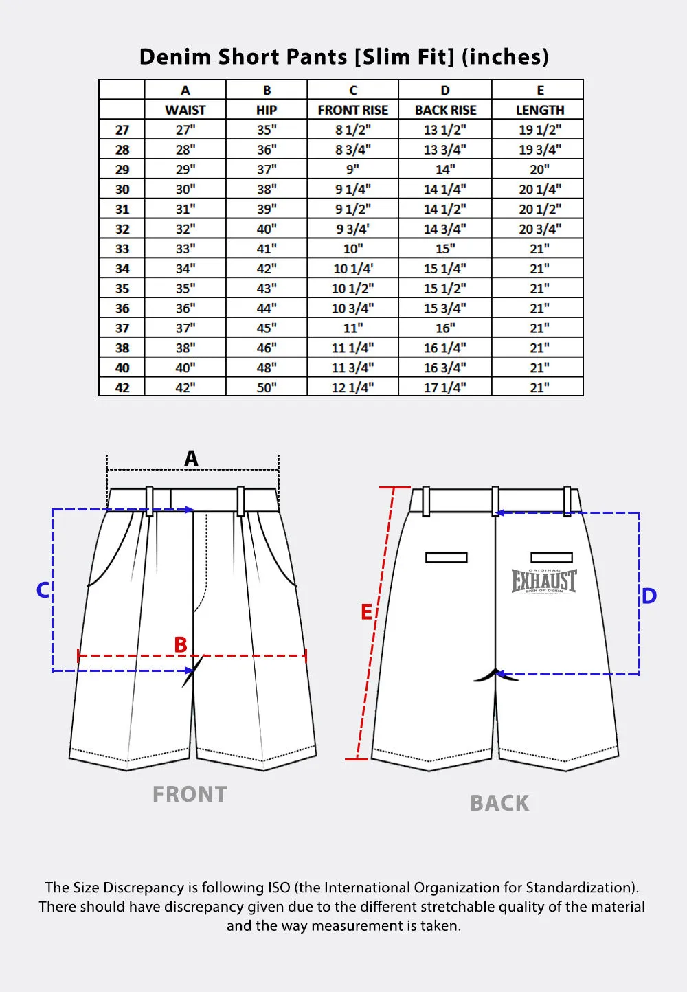 EXHAUST JEANS SHORT PANTS [SLIM FIT] 1554