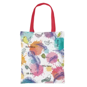 Feathers and Bird Art Canvas Tote Bag