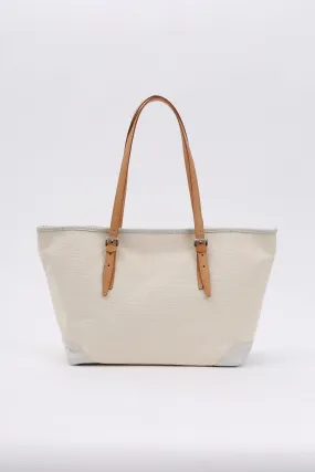 FERRARA TOTE IN ITALIAN CANVAS AND LEATHER