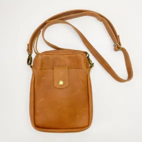 Gia leather tan crossbody bag