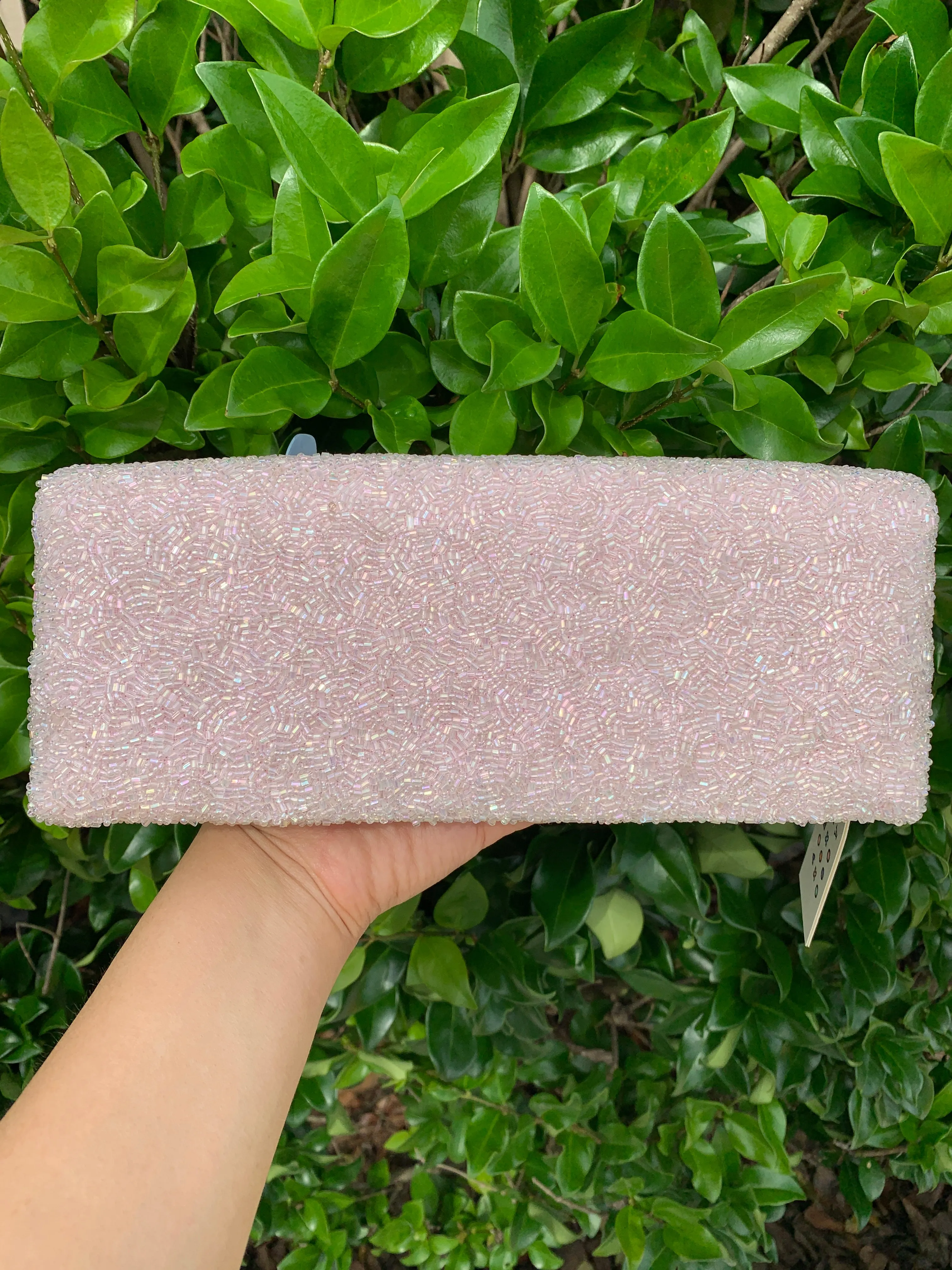 Glamfox - Baby Pink Rodeo Beaded Clutch